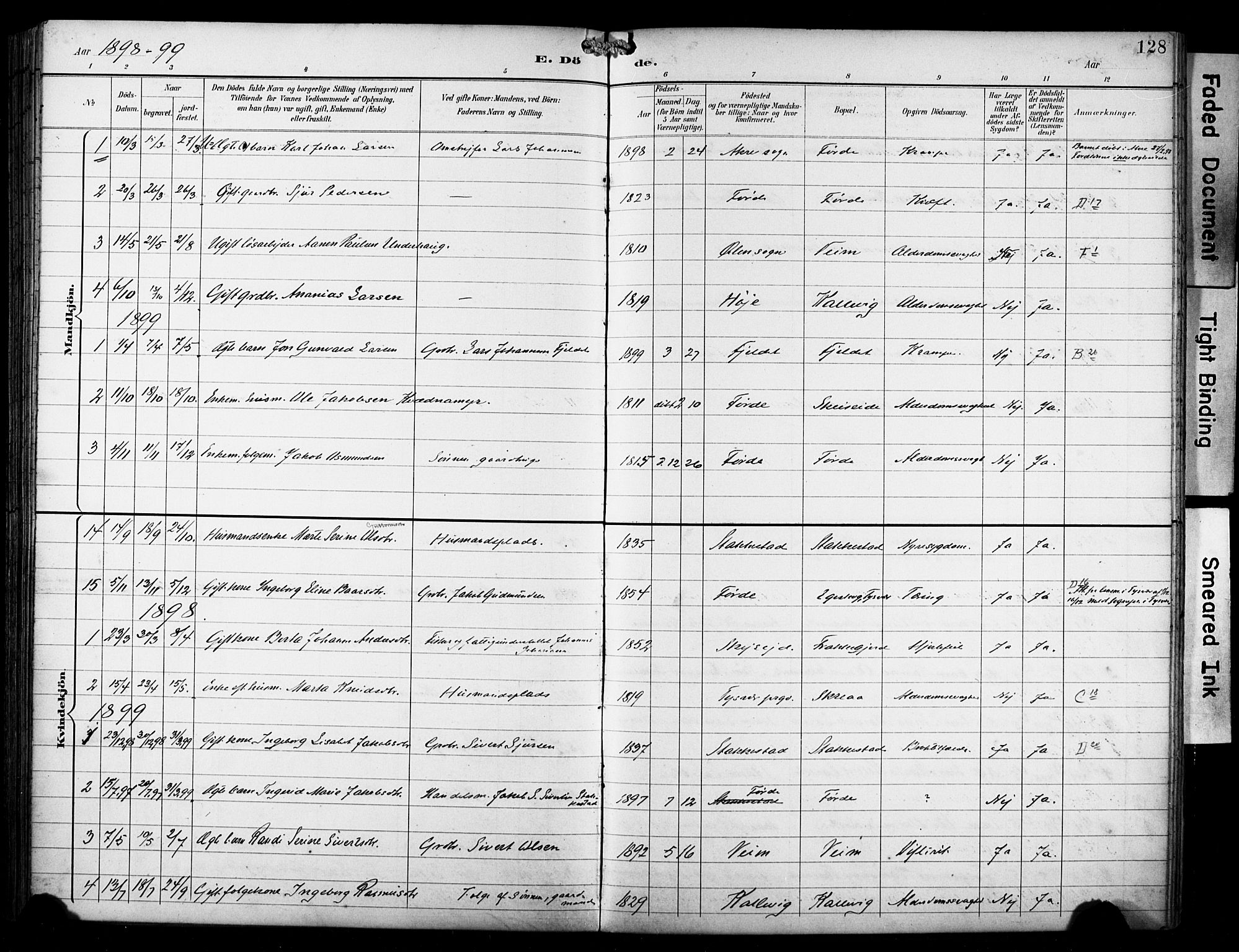 Avaldsnes sokneprestkontor, SAST/A -101851/H/Ha/Haa/L0016: Parish register (official) no. A 16, 1893-1918, p. 128