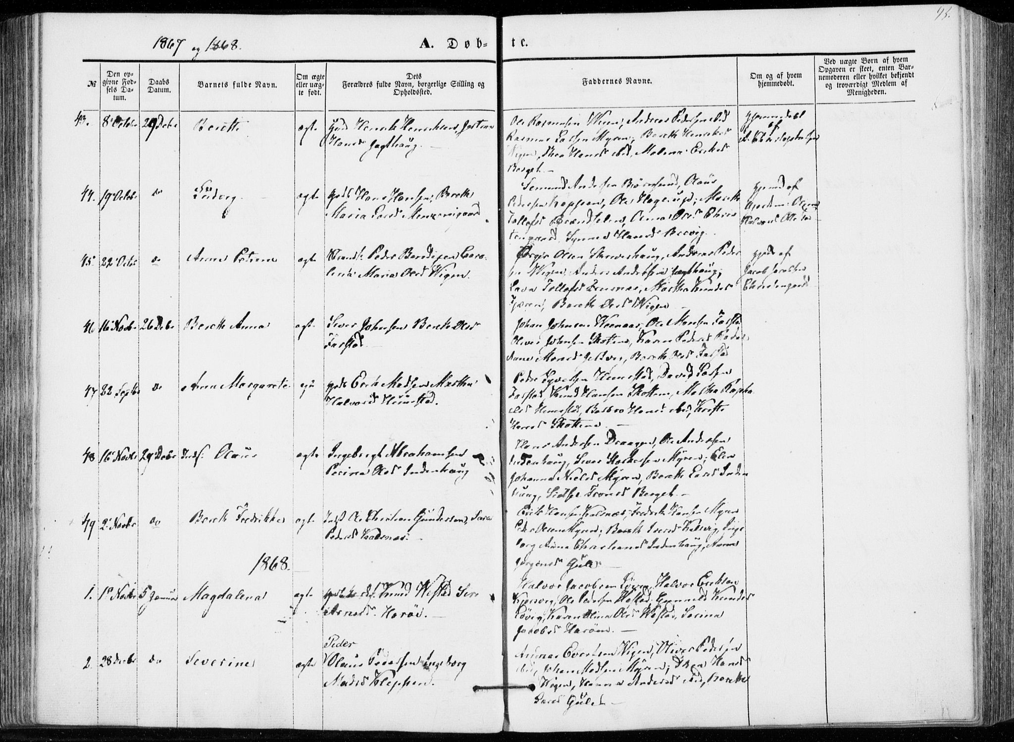 Ministerialprotokoller, klokkerbøker og fødselsregistre - Møre og Romsdal, AV/SAT-A-1454/566/L0767: Parish register (official) no. 566A06, 1852-1868, p. 93