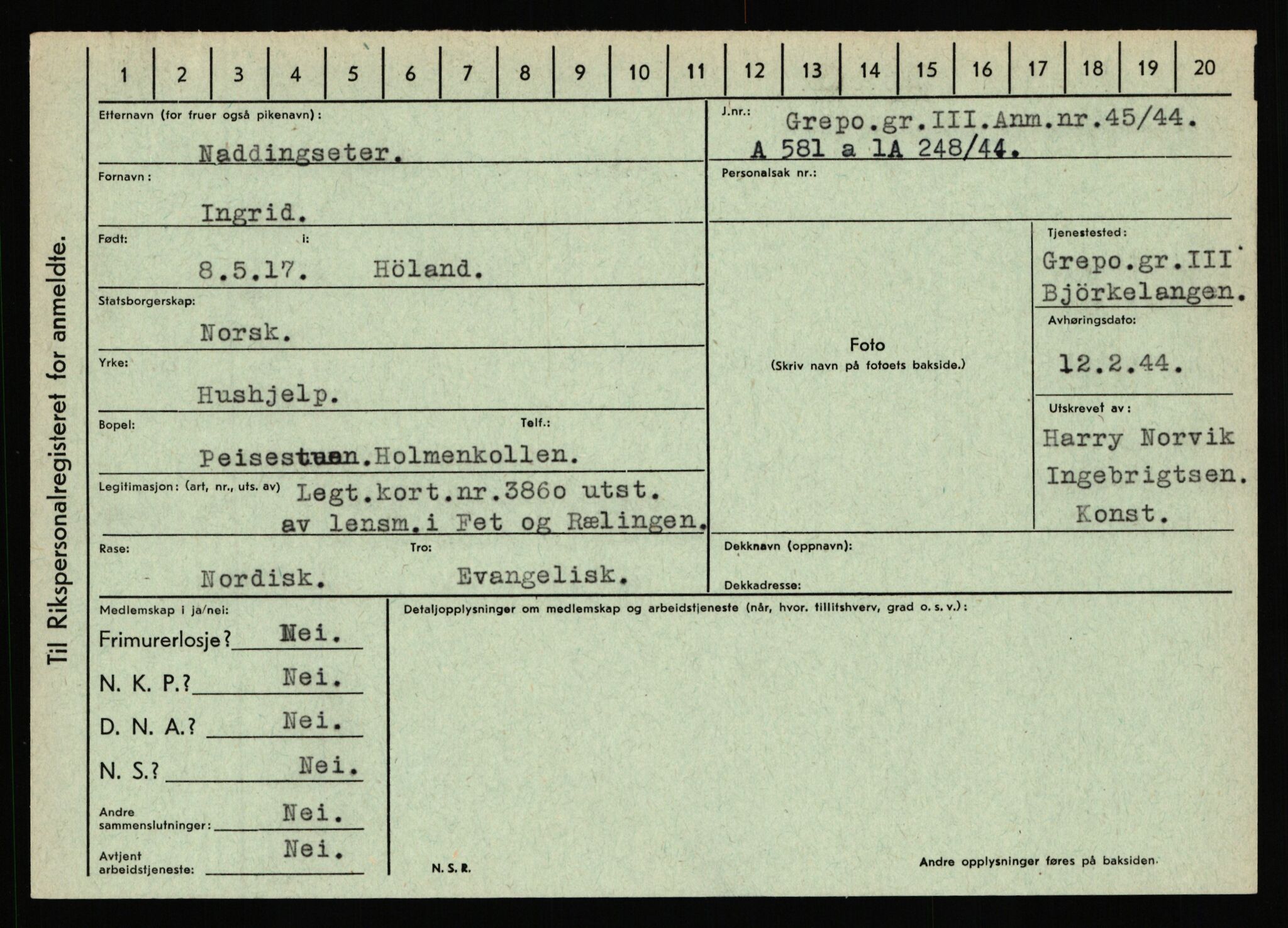 Statspolitiet - Hovedkontoret / Osloavdelingen, AV/RA-S-1329/C/Ca/L0011: Molberg - Nøstvold, 1943-1945, p. 1092