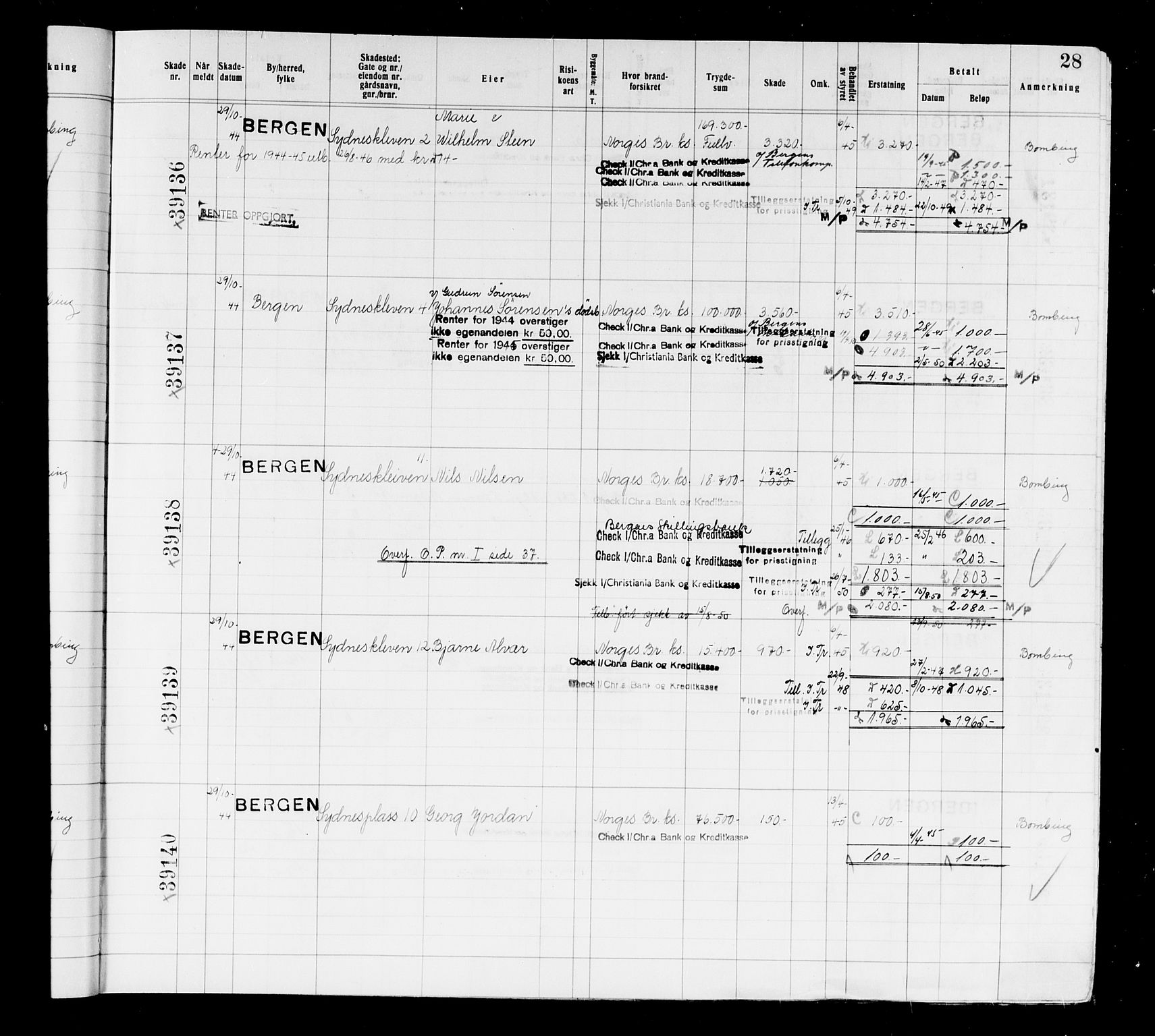 Krigsskadetrygdene for bygninger og løsøre, AV/RA-S-1548/V/L0037: Bygning, branntrygdet., 1940-1945, p. 28