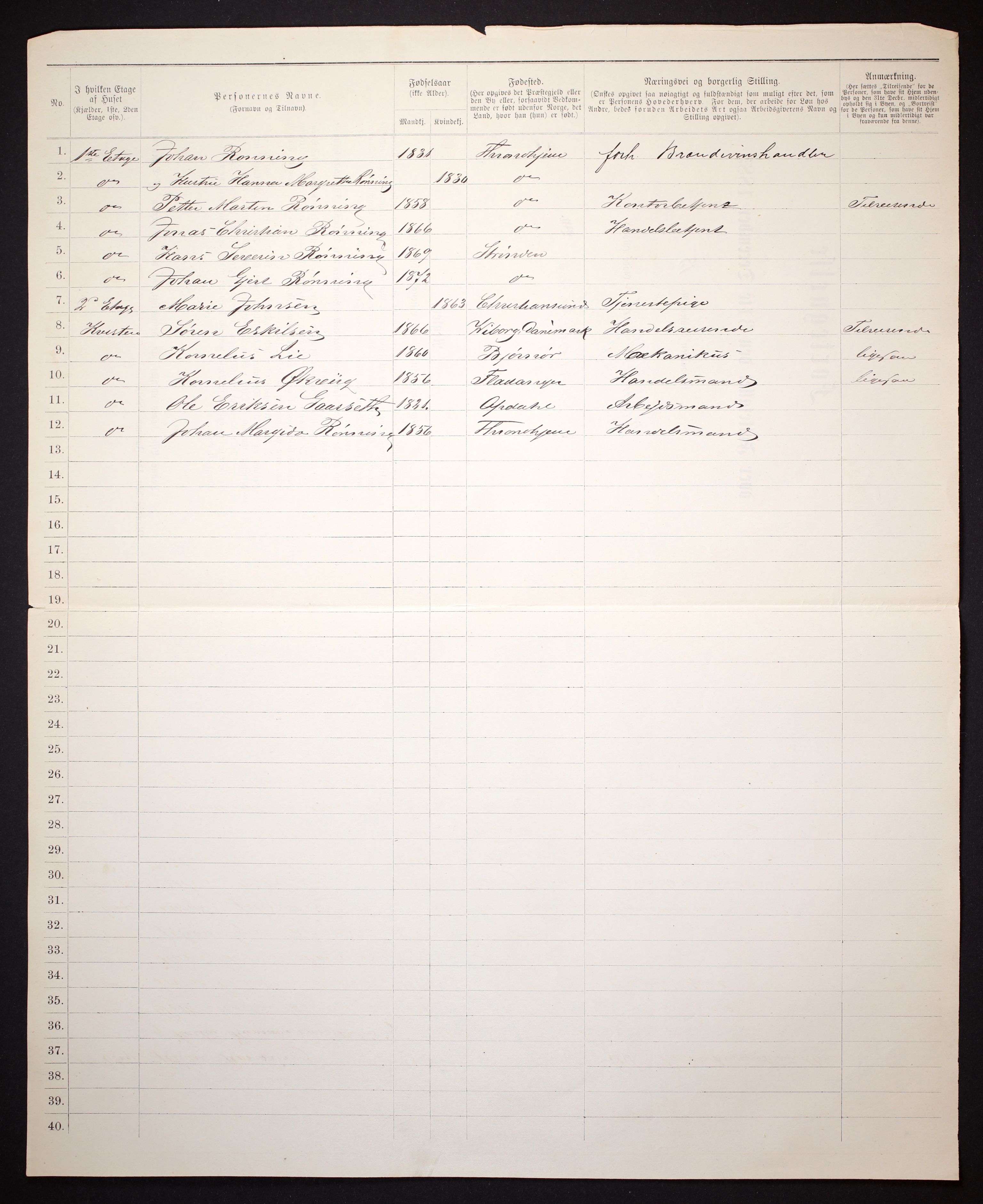 SAT, 1885 census for 1601 Trondheim, 1885, p. 1059