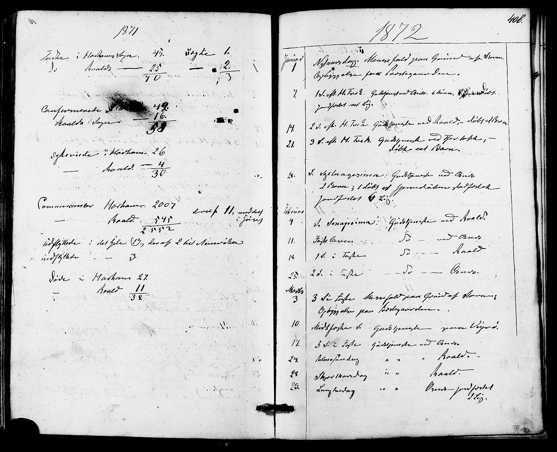 Ministerialprotokoller, klokkerbøker og fødselsregistre - Møre og Romsdal, AV/SAT-A-1454/536/L0498: Parish register (official) no. 536A07, 1862-1875, p. 408