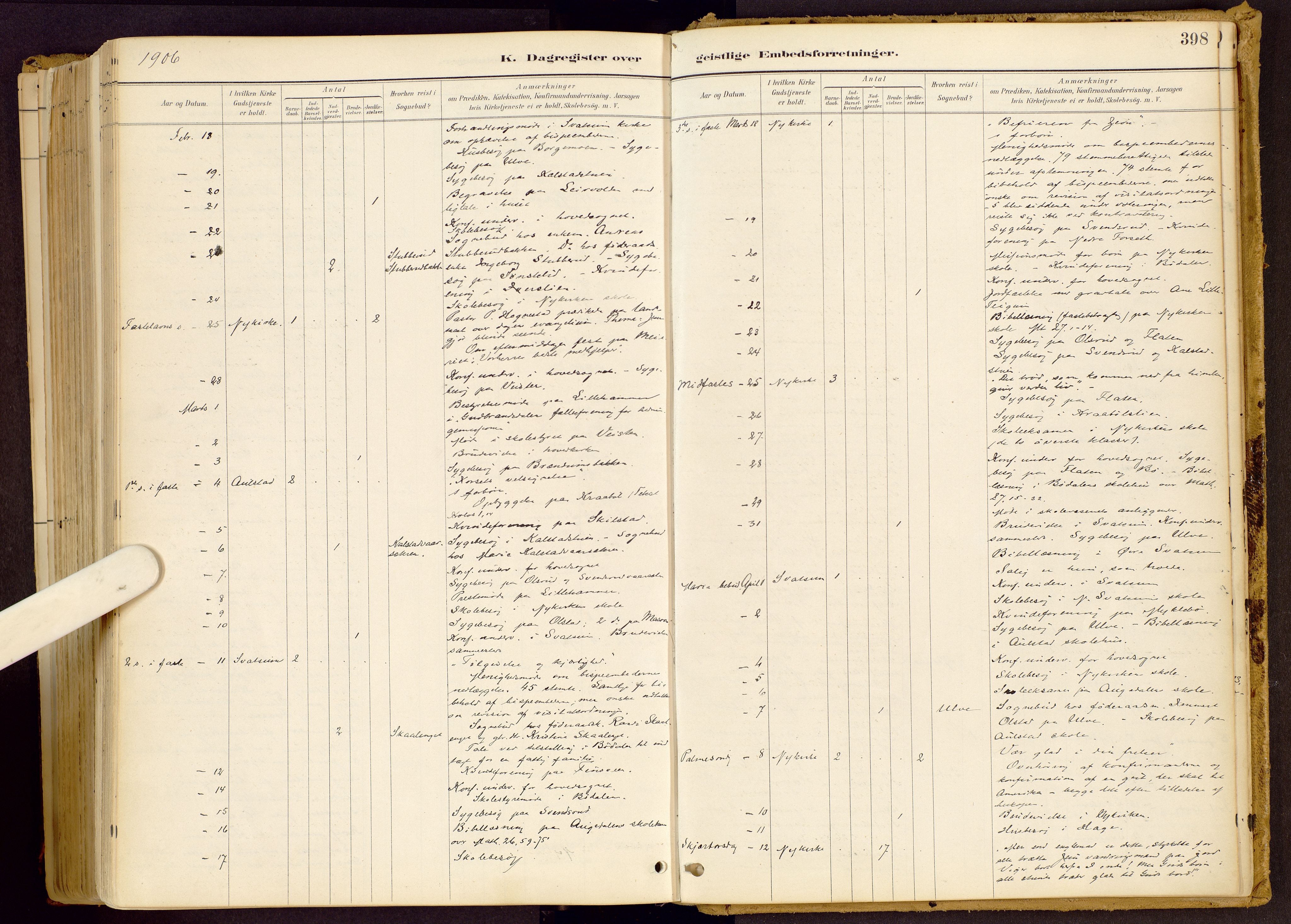 Vestre Gausdal prestekontor, AV/SAH-PREST-094/H/Ha/Haa/L0001: Parish register (official) no. 1, 1887-1914, p. 398