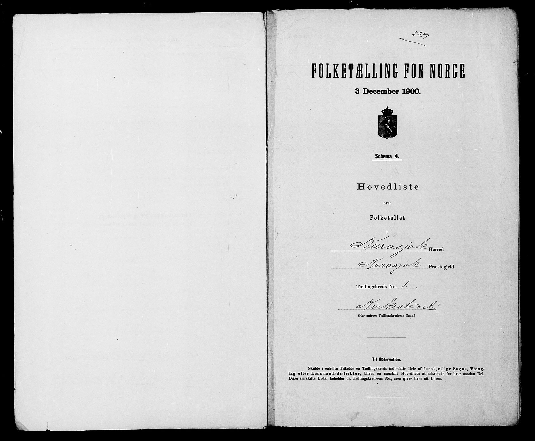 SATØ, 1900 census for Karasjok, 1900, p. 4