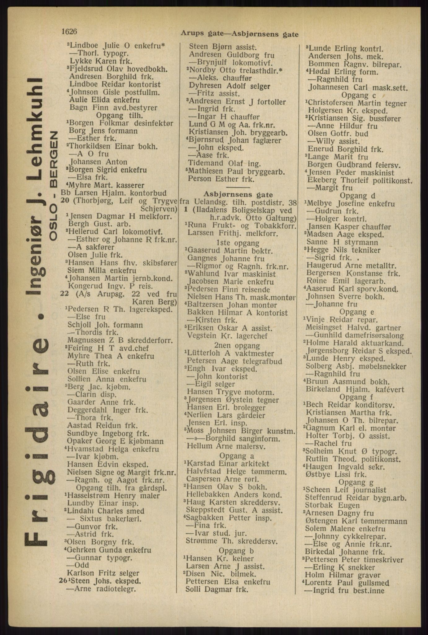 Kristiania/Oslo adressebok, PUBL/-, 1937, p. 1626