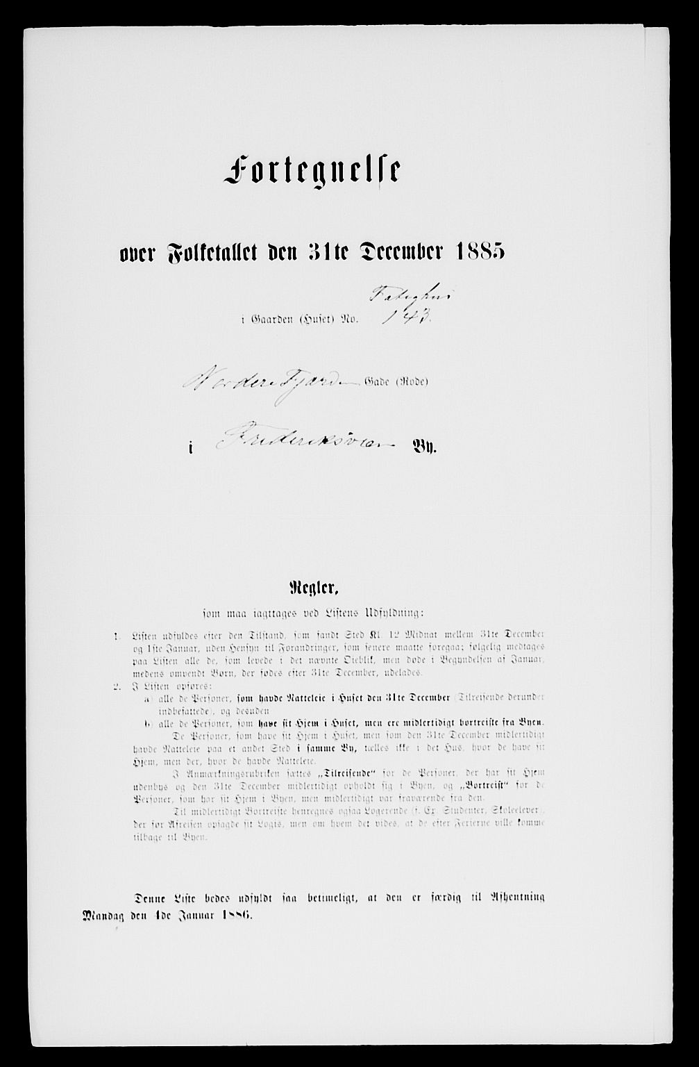 SAKO, 1885 census for 0798 Fredriksvern, 1885, p. 273