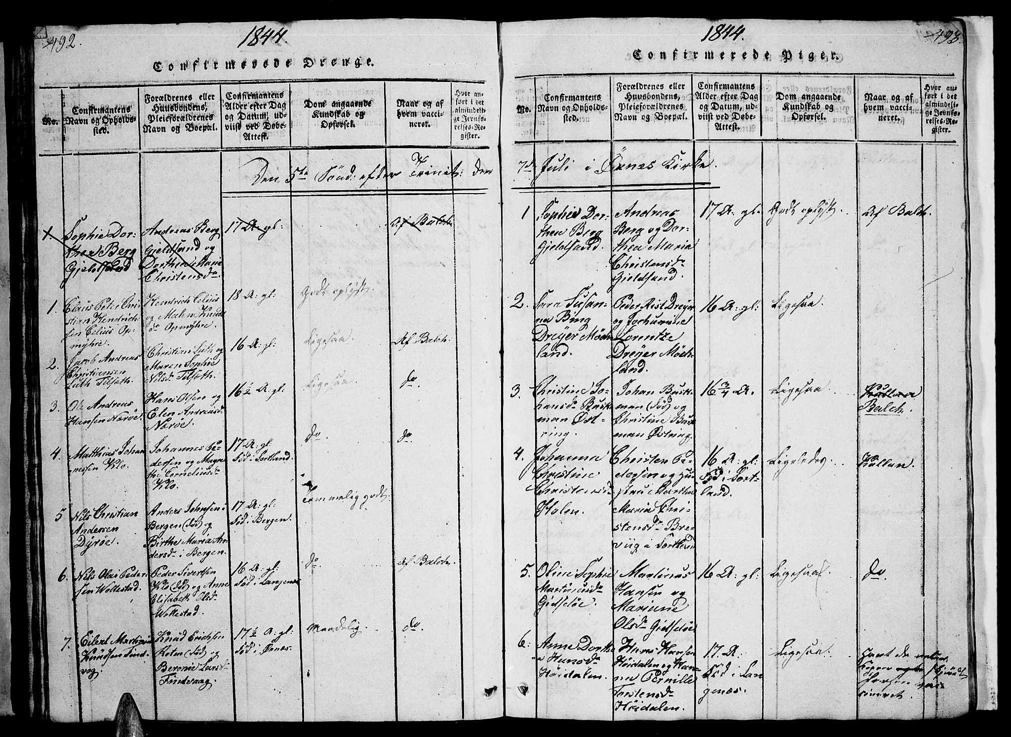 Ministerialprotokoller, klokkerbøker og fødselsregistre - Nordland, AV/SAT-A-1459/893/L1346: Parish register (copy) no. 893C01, 1820-1858, p. 492-493