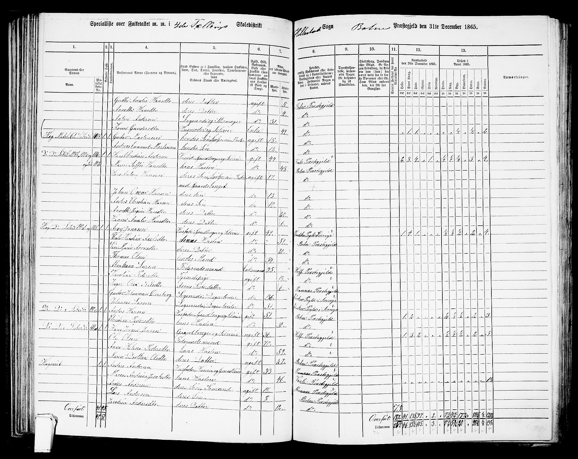 RA, 1865 census for Botne/Botne og Hillestad, 1865, p. 79