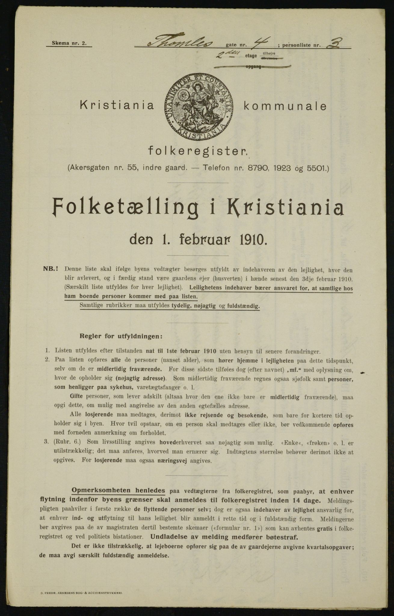 OBA, Municipal Census 1910 for Kristiania, 1910, p. 103663