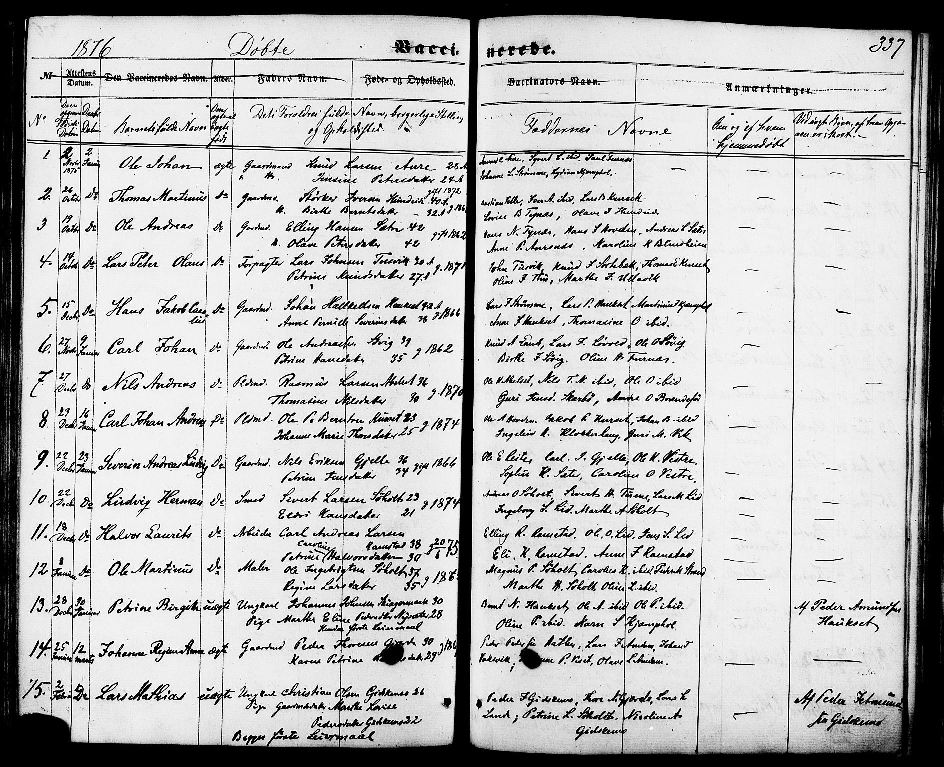 Ministerialprotokoller, klokkerbøker og fødselsregistre - Møre og Romsdal, AV/SAT-A-1454/522/L0314: Parish register (official) no. 522A09, 1863-1877, p. 337