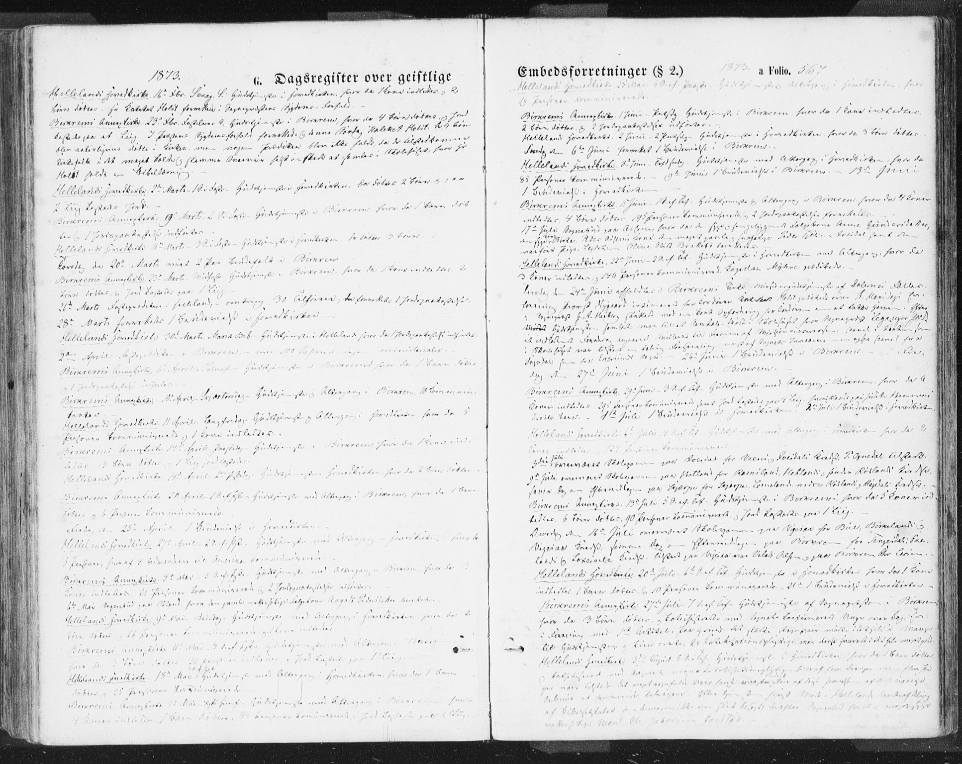 Helleland sokneprestkontor, SAST/A-101810: Parish register (official) no. A 7.2, 1863-1886, p. 567