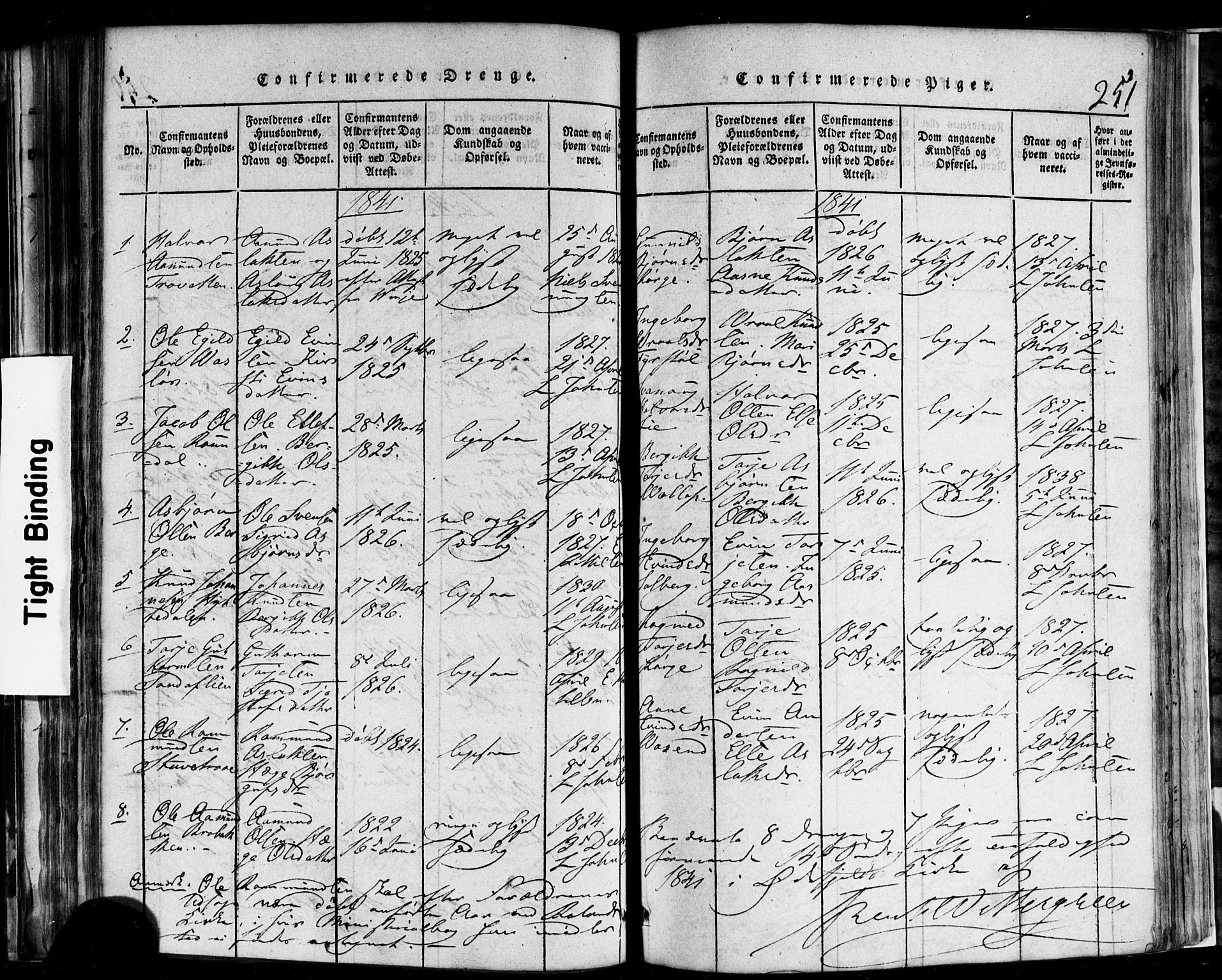 Rauland kirkebøker, SAKO/A-292/F/Fa/L0002: Parish register (official) no. 2, 1815-1860, p. 251