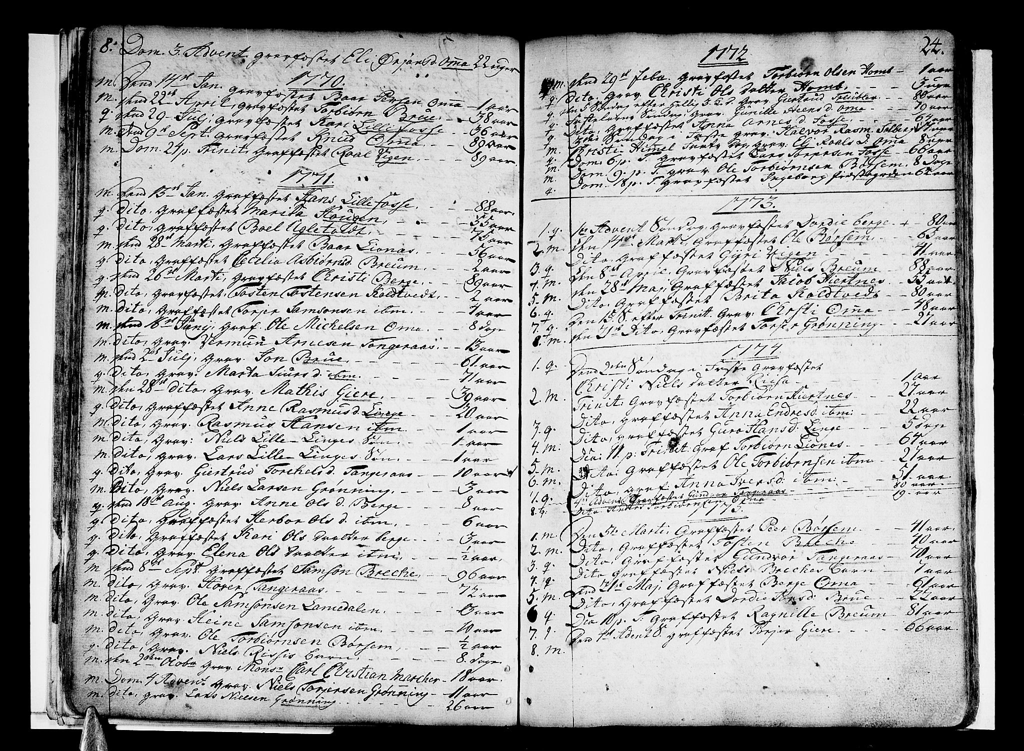 Strandebarm sokneprestembete, AV/SAB-A-78401/H/Haa: Parish register (official) no. A 3 /1, 1750-1787, p. 24