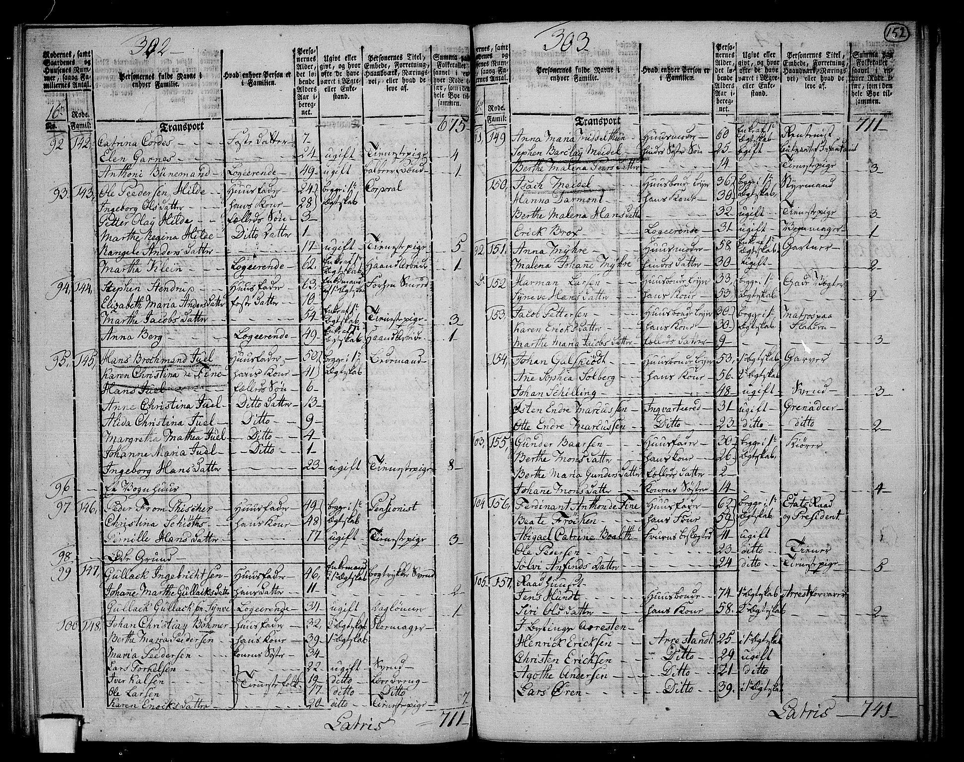 RA, 1801 census for 1301 Bergen, 1801, p. 151b-152a