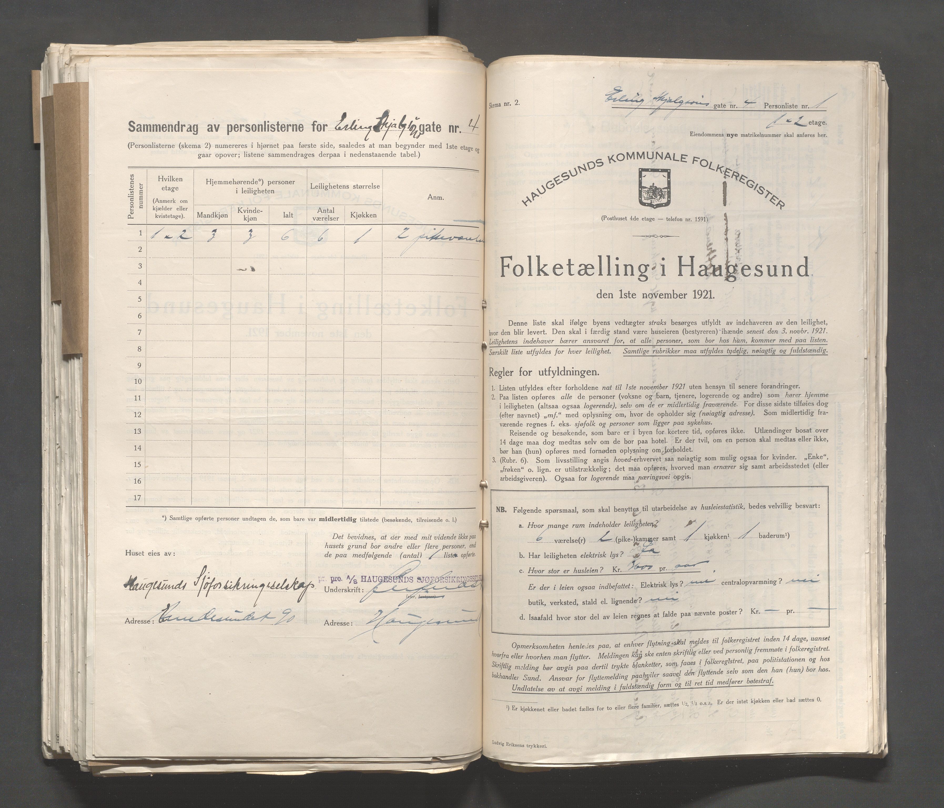 IKAR, Local census 1.11.1921 for Haugesund, 1921, p. 699