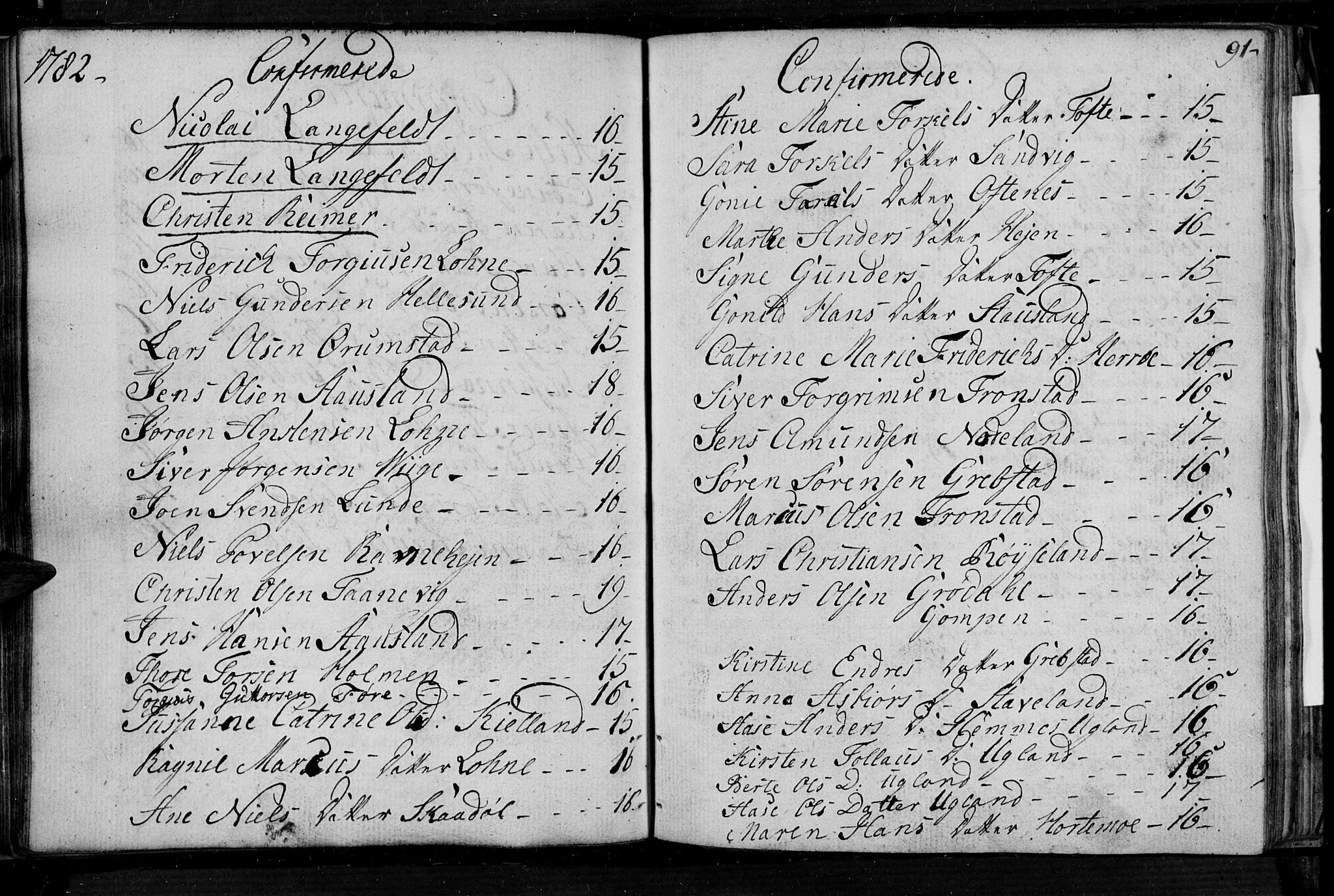 Søgne sokneprestkontor, SAK/1111-0037/F/Fa/Fab/L0004: Parish register (official) no. A 4, 1770-1822, p. 90-91