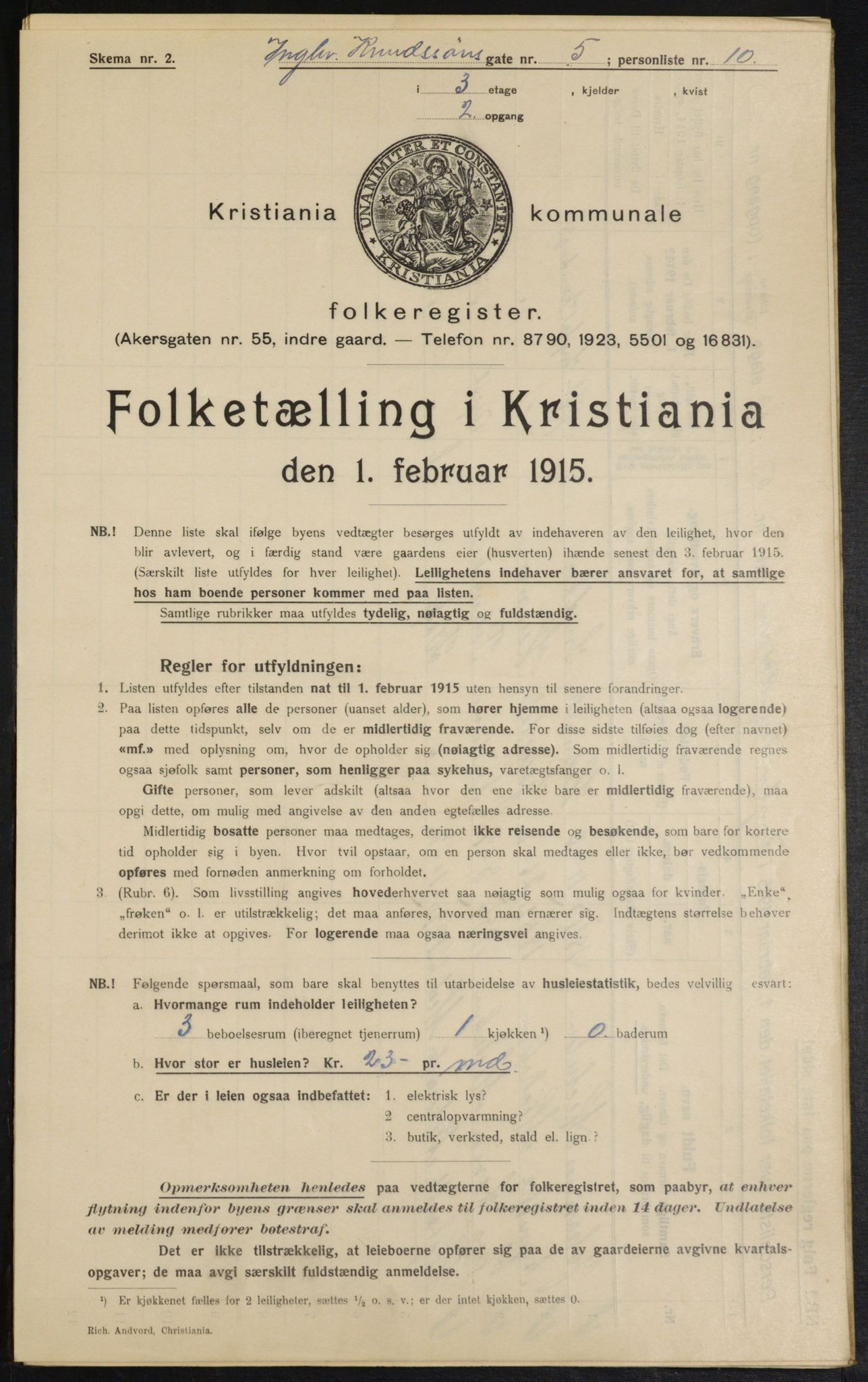 OBA, Municipal Census 1915 for Kristiania, 1915, p. 43324