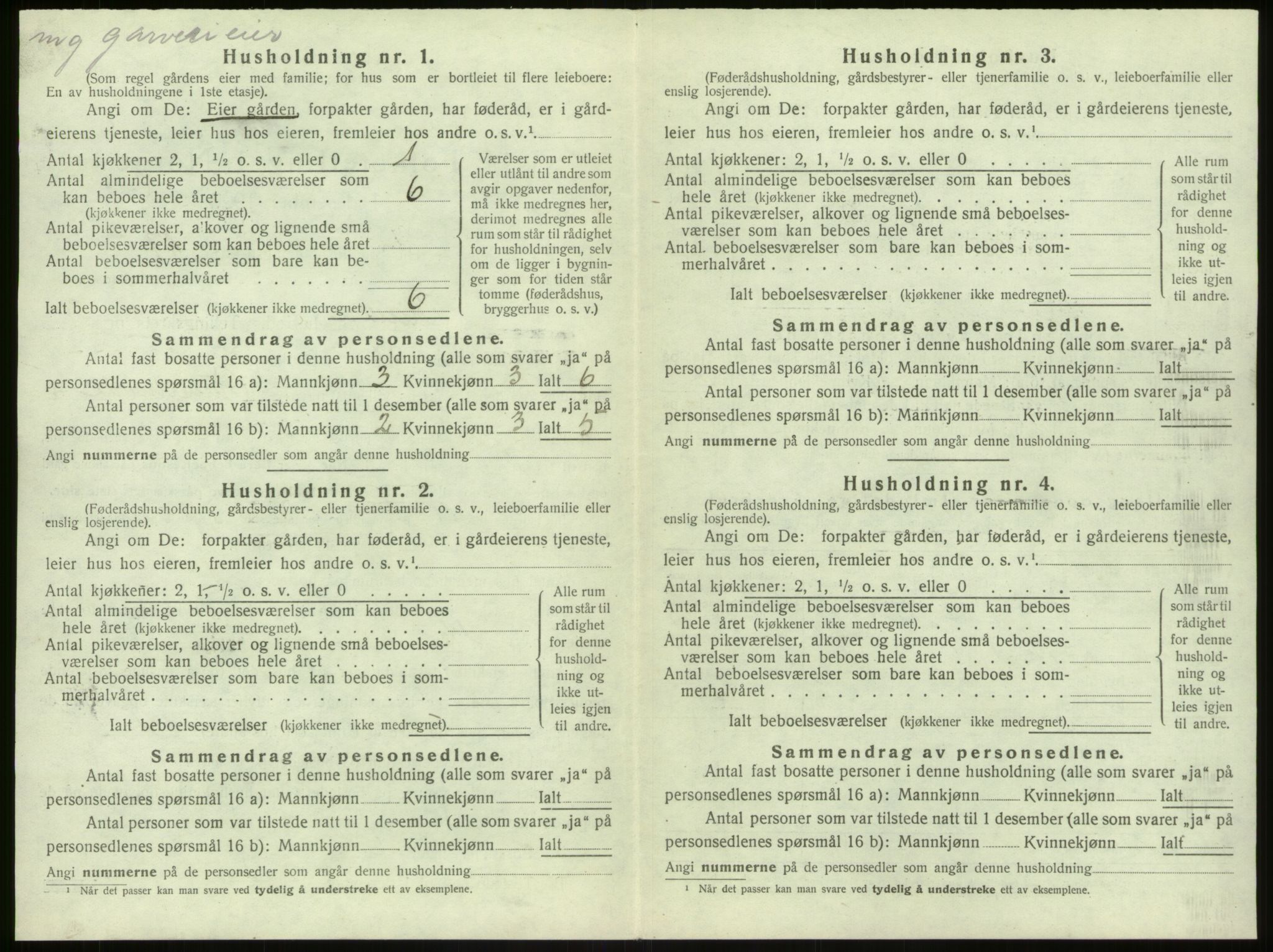 SAB, 1920 census for Hamre, 1920, p. 745
