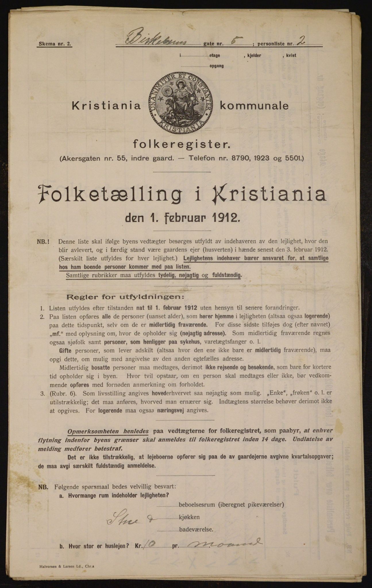 OBA, Municipal Census 1912 for Kristiania, 1912, p. 4941