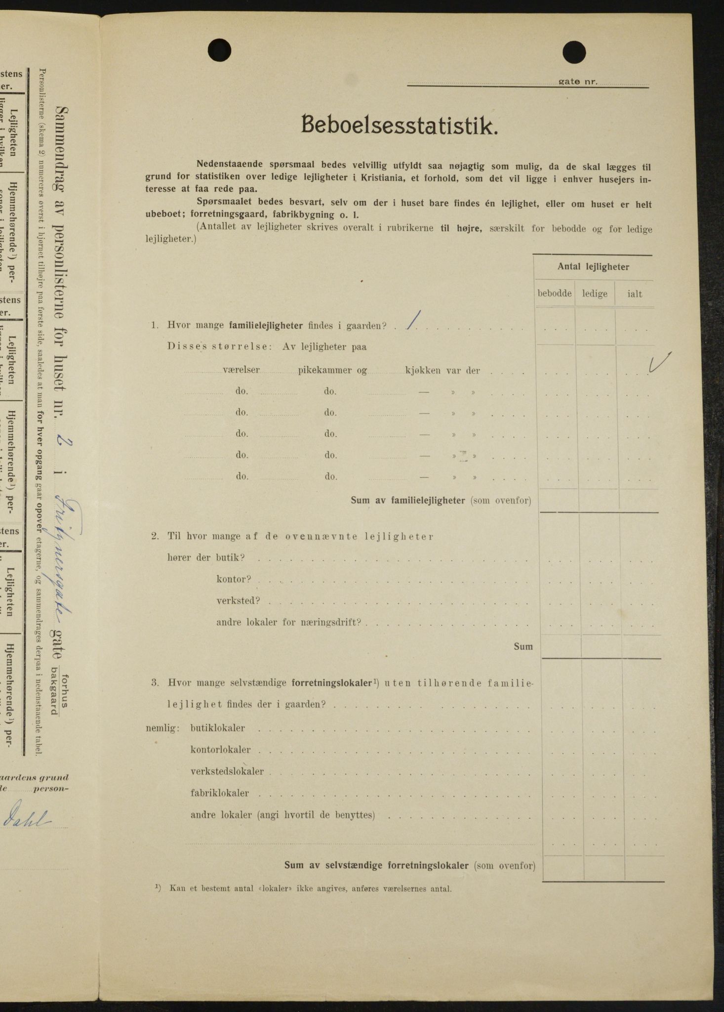 OBA, Municipal Census 1909 for Kristiania, 1909, p. 24591