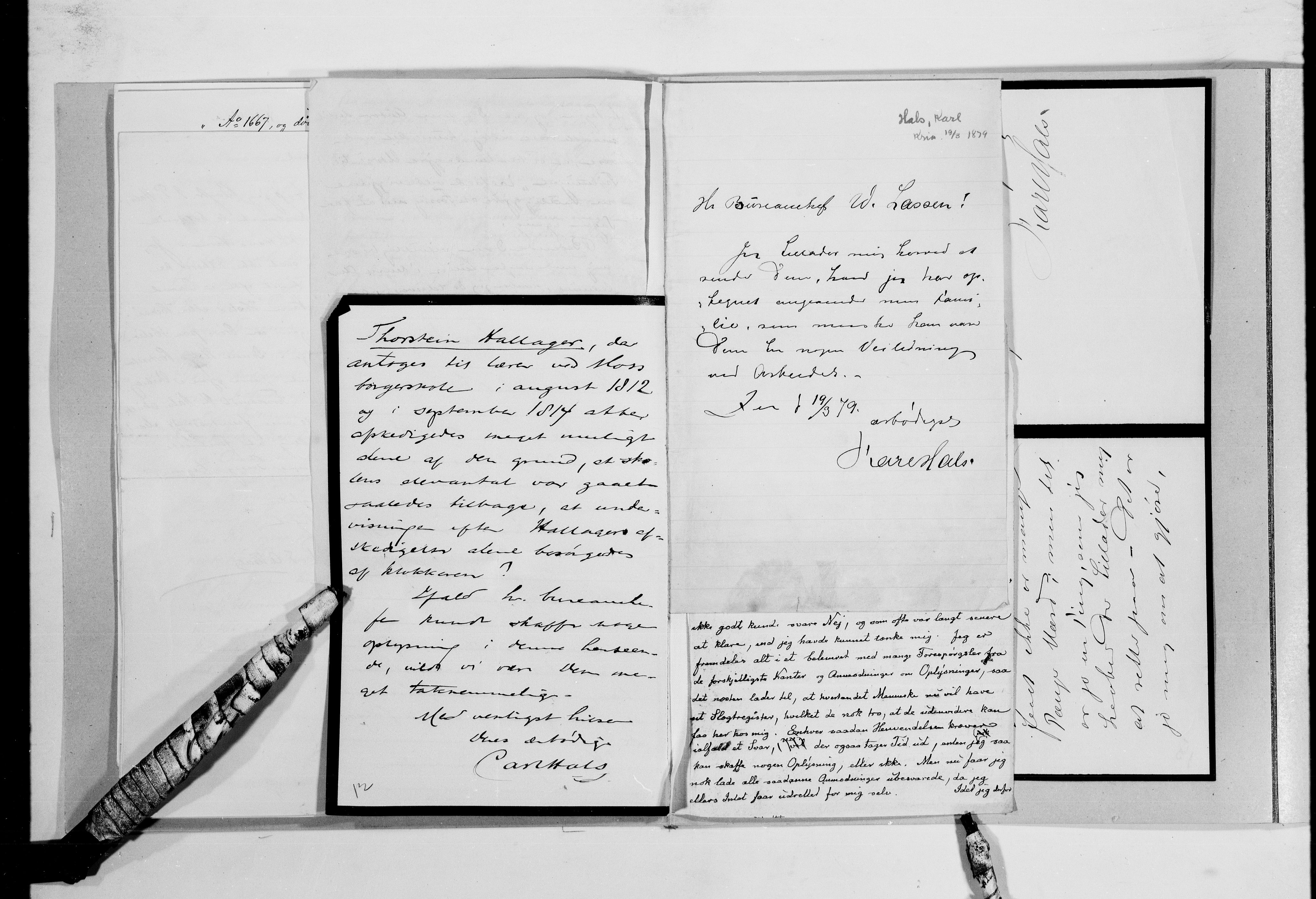 Lassens samlinger, AV/RA-PA-0051/G/L0098: Alfabetisk ordnede brev til Wilhelm Lassen: Hagemann - Jørgensen, 1815-1907, p. 19