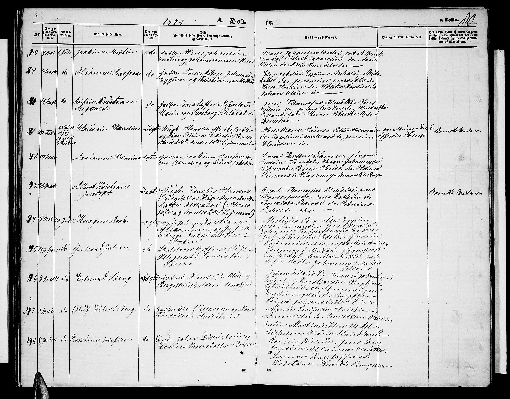 Ministerialprotokoller, klokkerbøker og fødselsregistre - Nordland, SAT/A-1459/880/L1140: Parish register (copy) no. 880C02, 1861-1875, p. 80