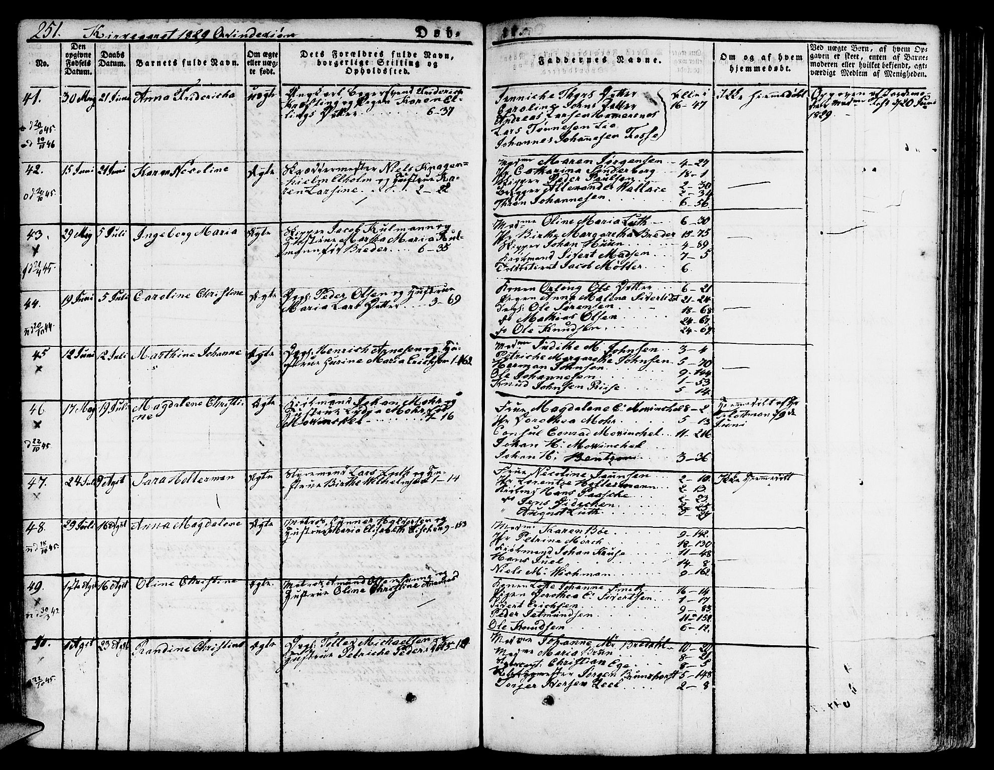 Nykirken Sokneprestembete, AV/SAB-A-77101/H/Hab: Parish register (copy) no. A 5I, 1821-1841, p. 251