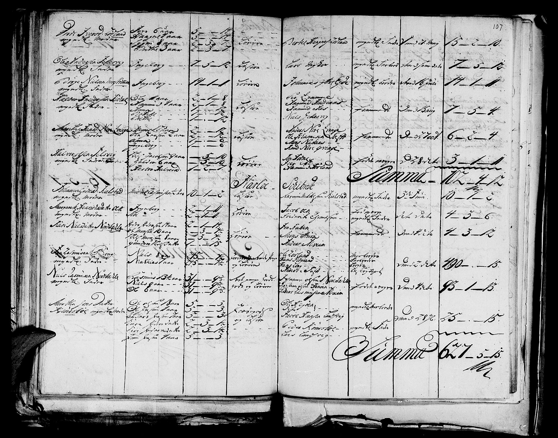 Stiftamtmannen i Bergen, AV/SAB-A-100006/F/Fd/Fdd/0003 / Lnr. 1972 - Nordhordland, 1731-1748, p. 106b-107a