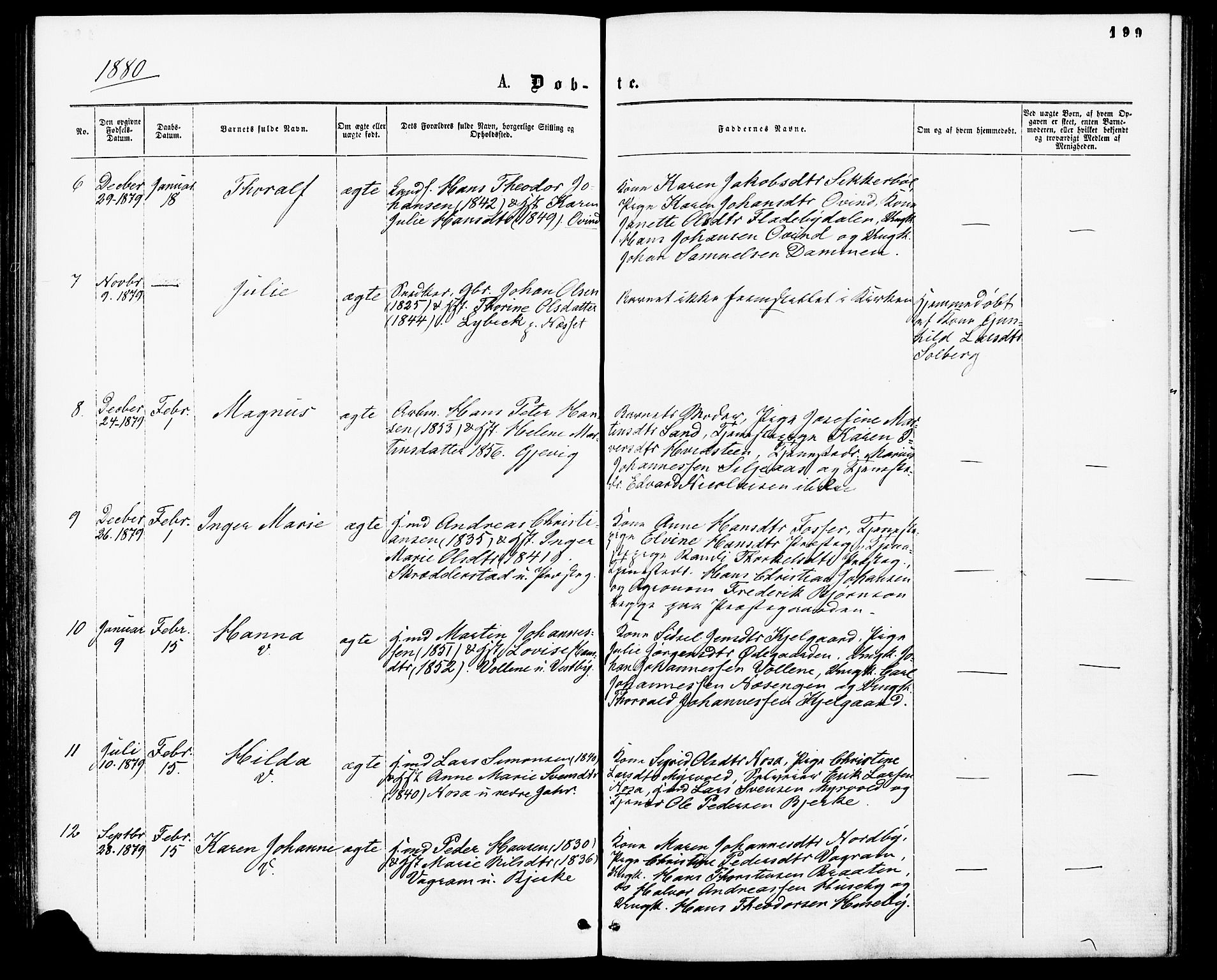 Enebakk prestekontor Kirkebøker, SAO/A-10171c/F/Fa/L0011: Parish register (official) no. I 11, 1862-1882, p. 199