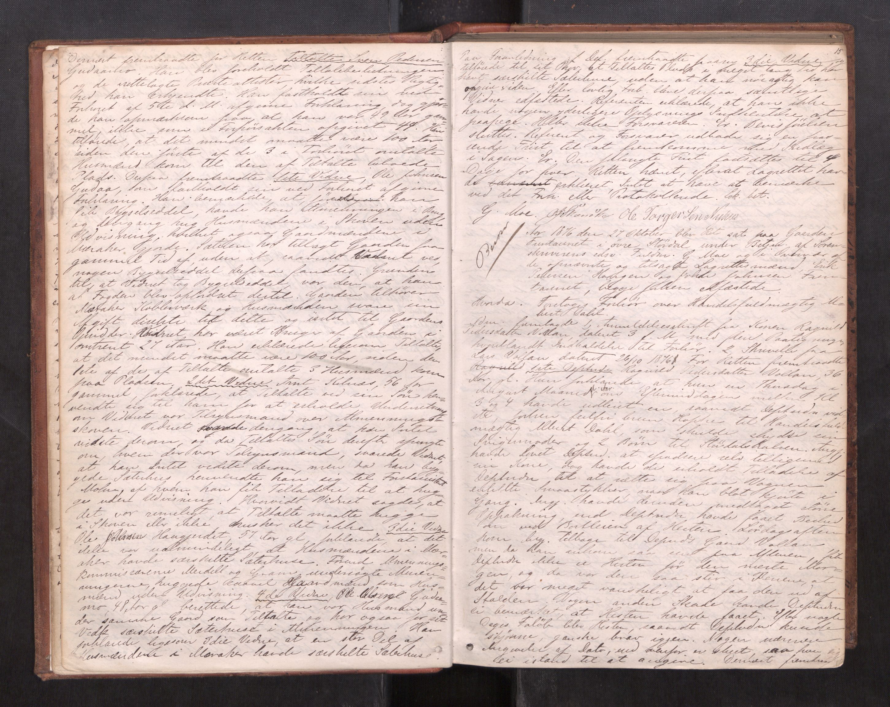 Stjør- og Verdal sorenskriveri, AV/SAT-A-4167/1/1/1B/L0029: Ekstrarettsprotokoll, 1876-1887, p. 14b-15a