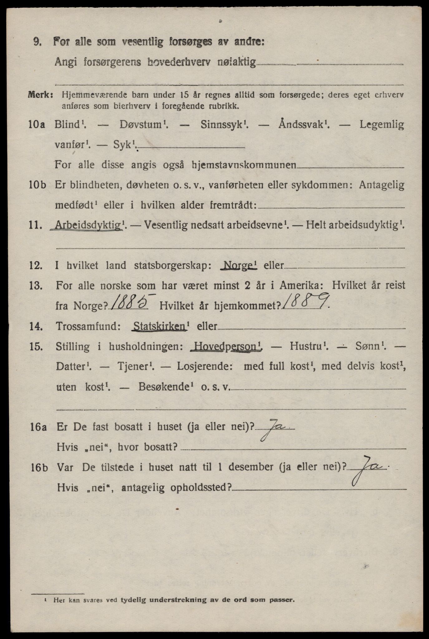 SAST, 1920 census for Sokndal, 1920, p. 2848