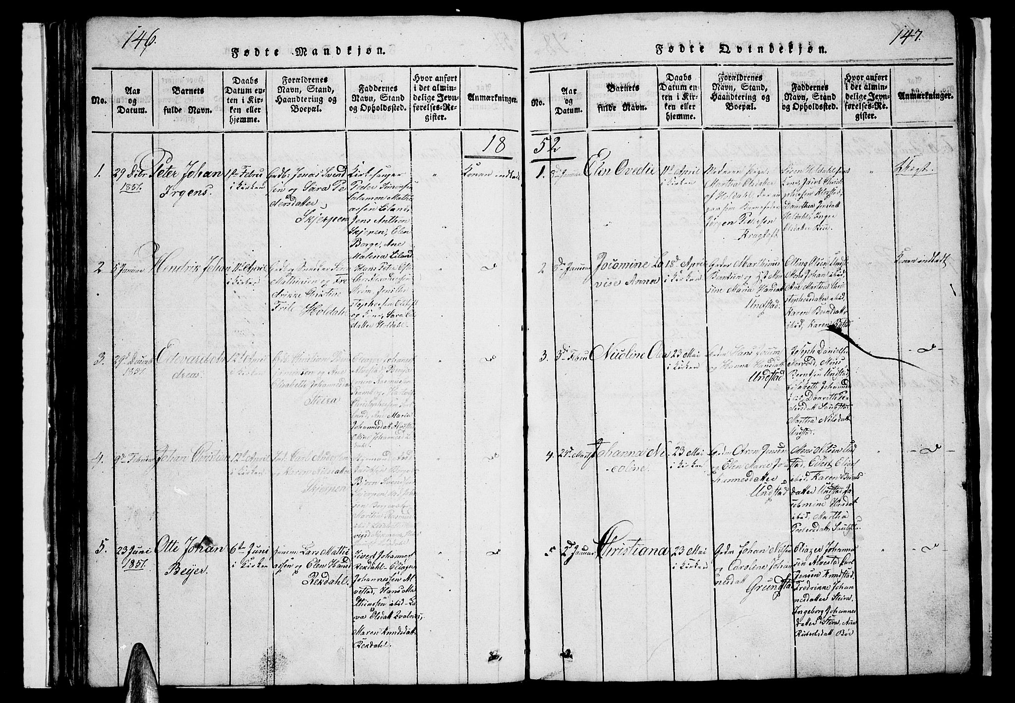 Ministerialprotokoller, klokkerbøker og fødselsregistre - Nordland, AV/SAT-A-1459/880/L1139: Parish register (copy) no. 880C01, 1836-1857, p. 146-147