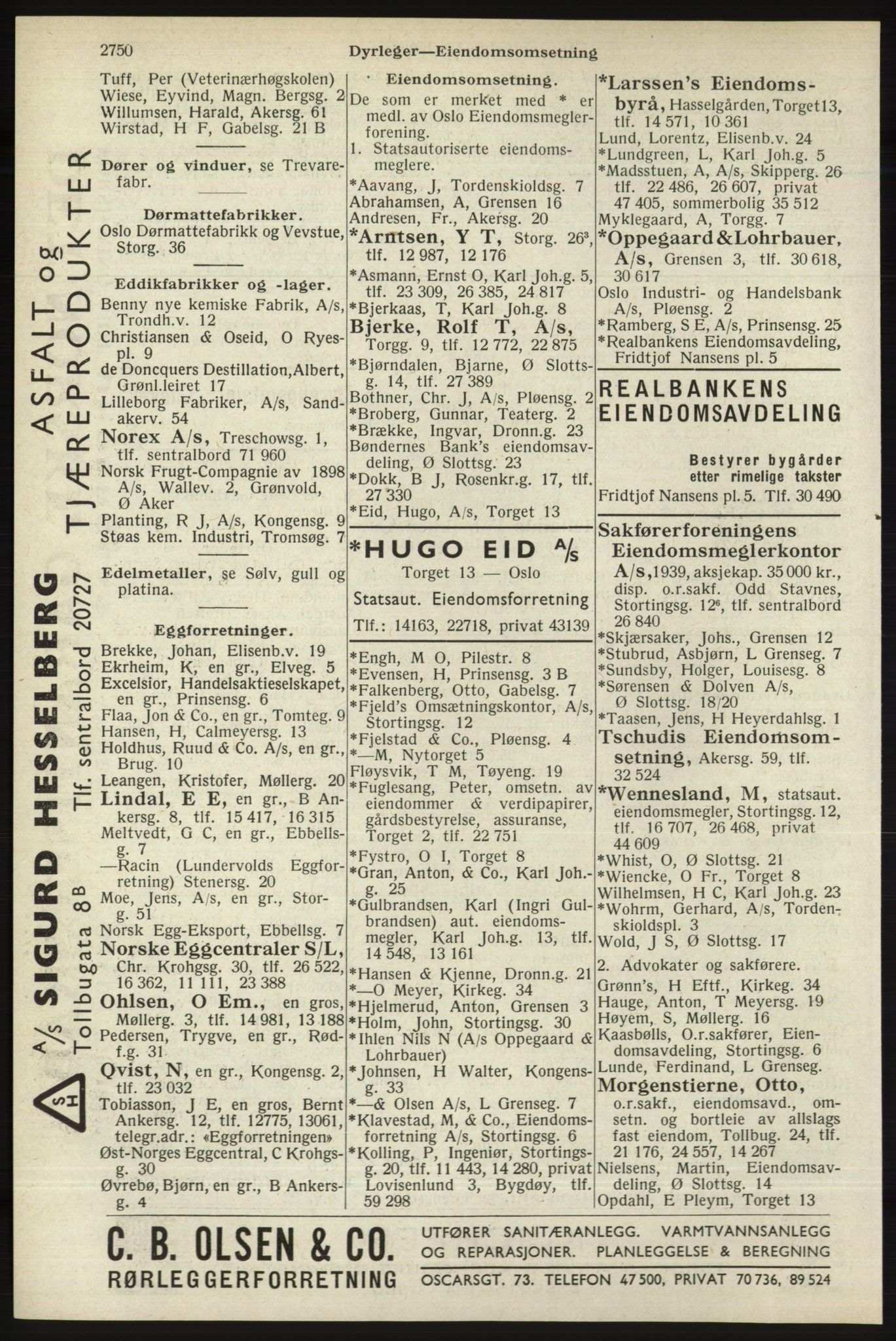 Kristiania/Oslo adressebok, PUBL/-, 1940, p. 2700