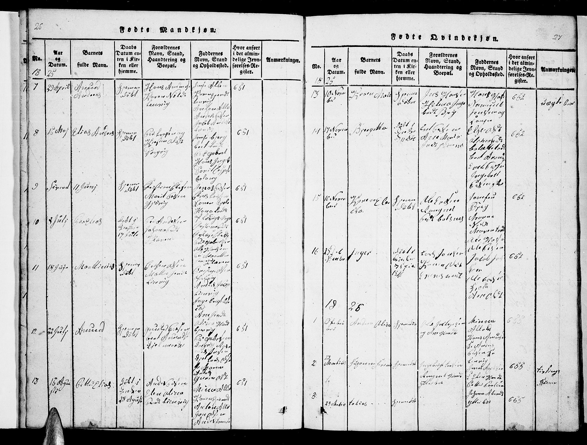 Ministerialprotokoller, klokkerbøker og fødselsregistre - Nordland, AV/SAT-A-1459/863/L0911: Parish register (copy) no. 863C01, 1821-1858, p. 26-27