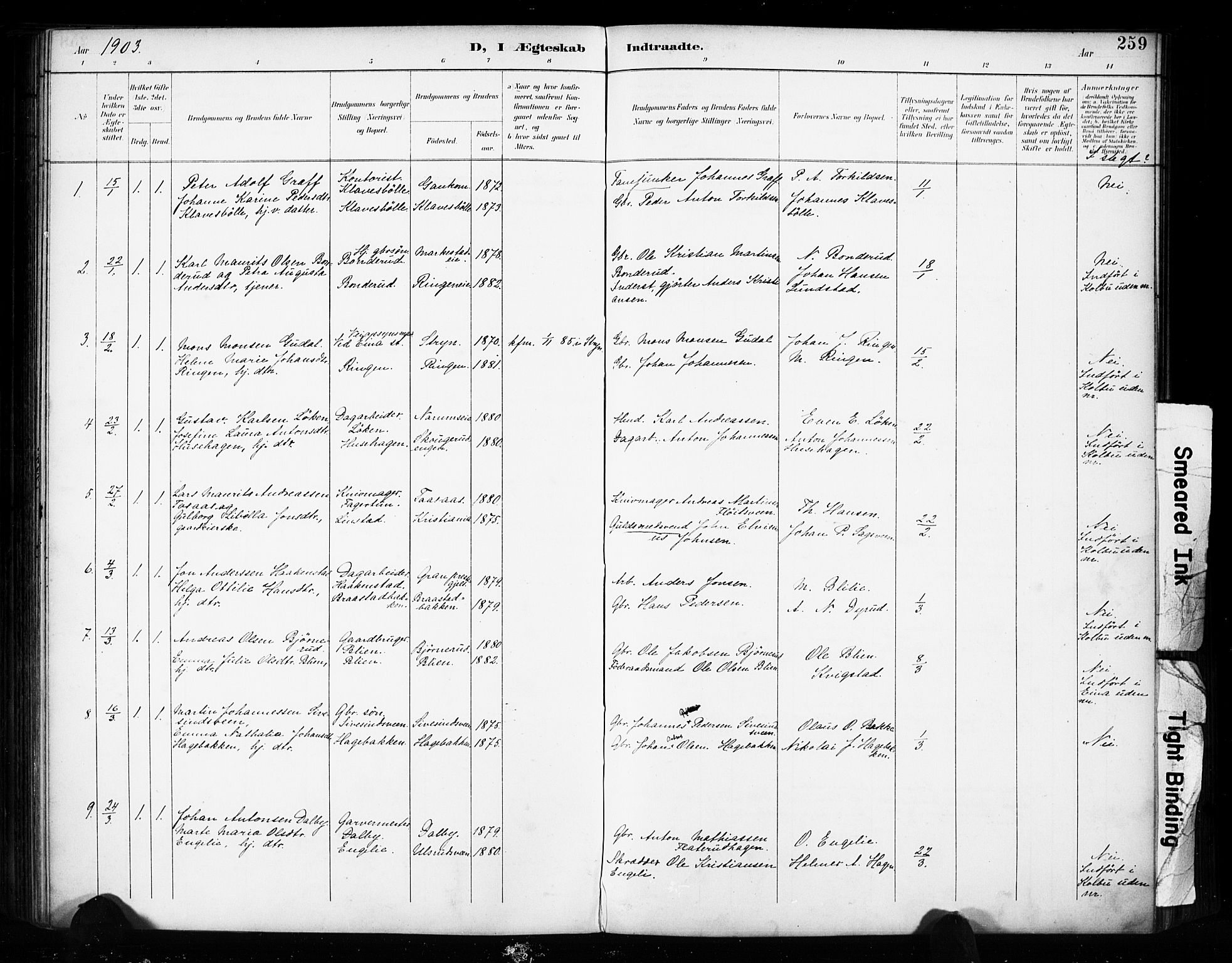 Vestre Toten prestekontor, AV/SAH-PREST-108/H/Ha/Haa/L0011: Parish register (official) no. 11, 1895-1906, p. 259