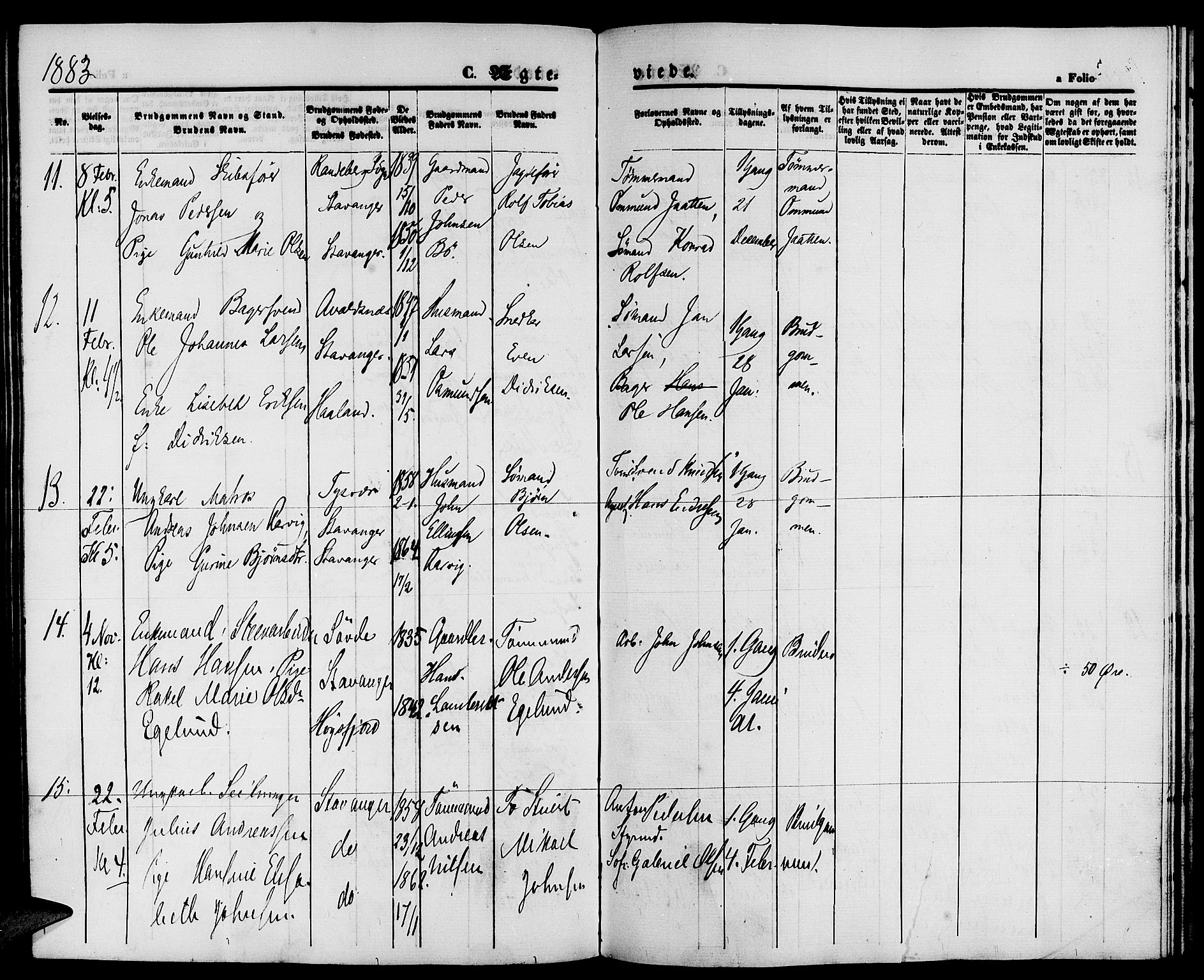 St. Petri sokneprestkontor, AV/SAST-A-101813/001/30/30BB/L0003: Parish register (copy) no. B 3, 1873-1885