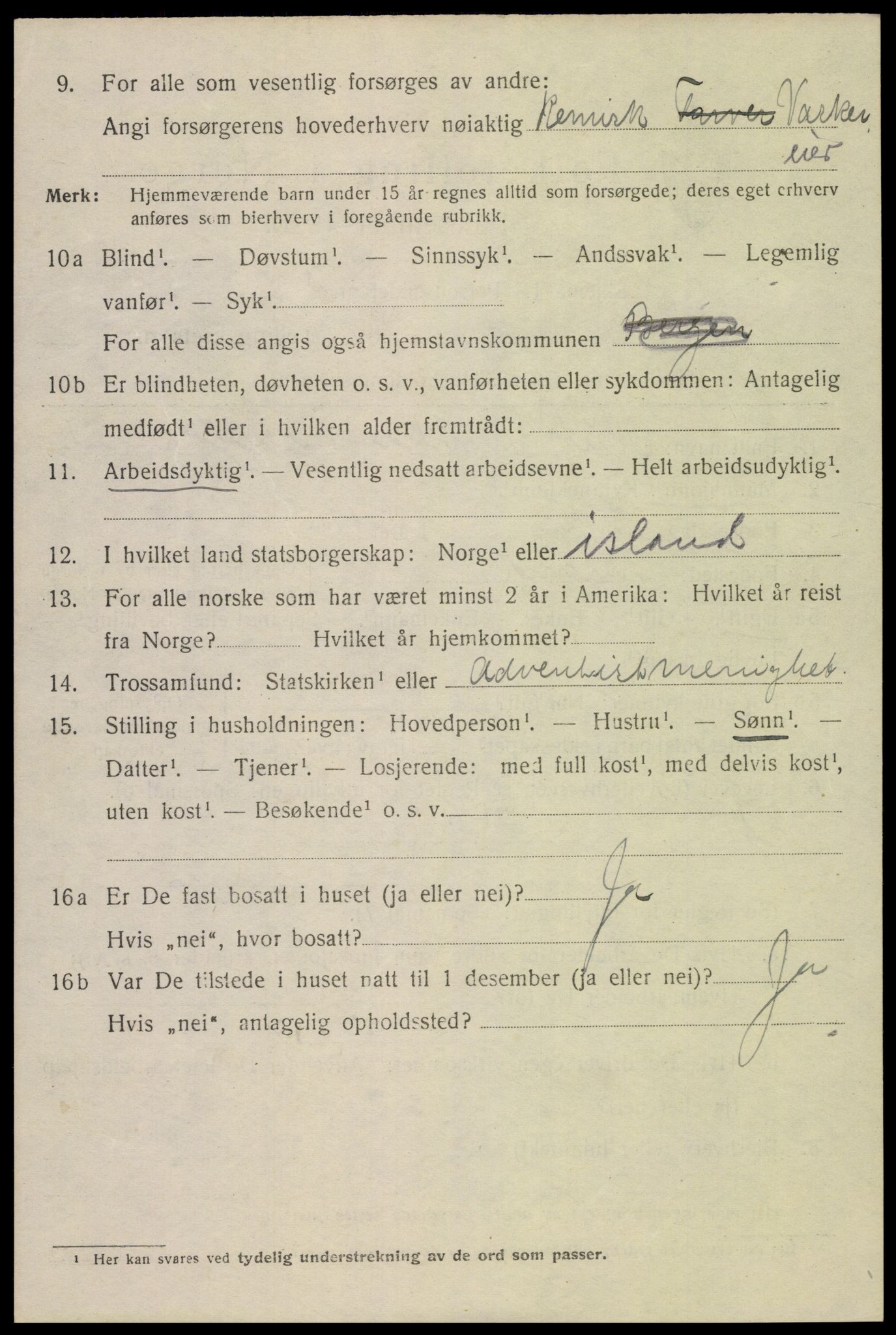 SAK, 1920 census for Mandal, 1920, p. 7272