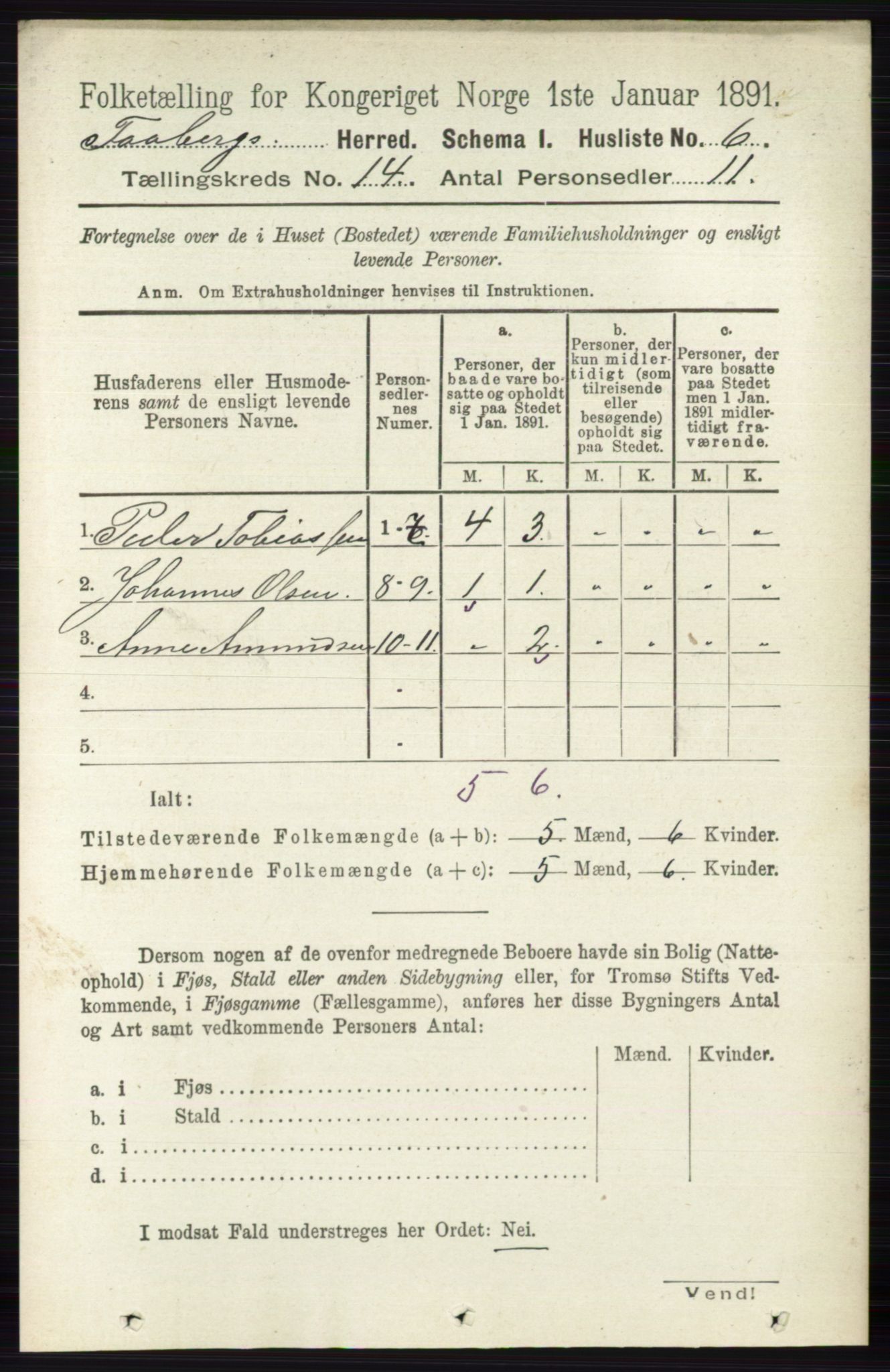 RA, 1891 census for 0524 Fåberg, 1891, p. 5628