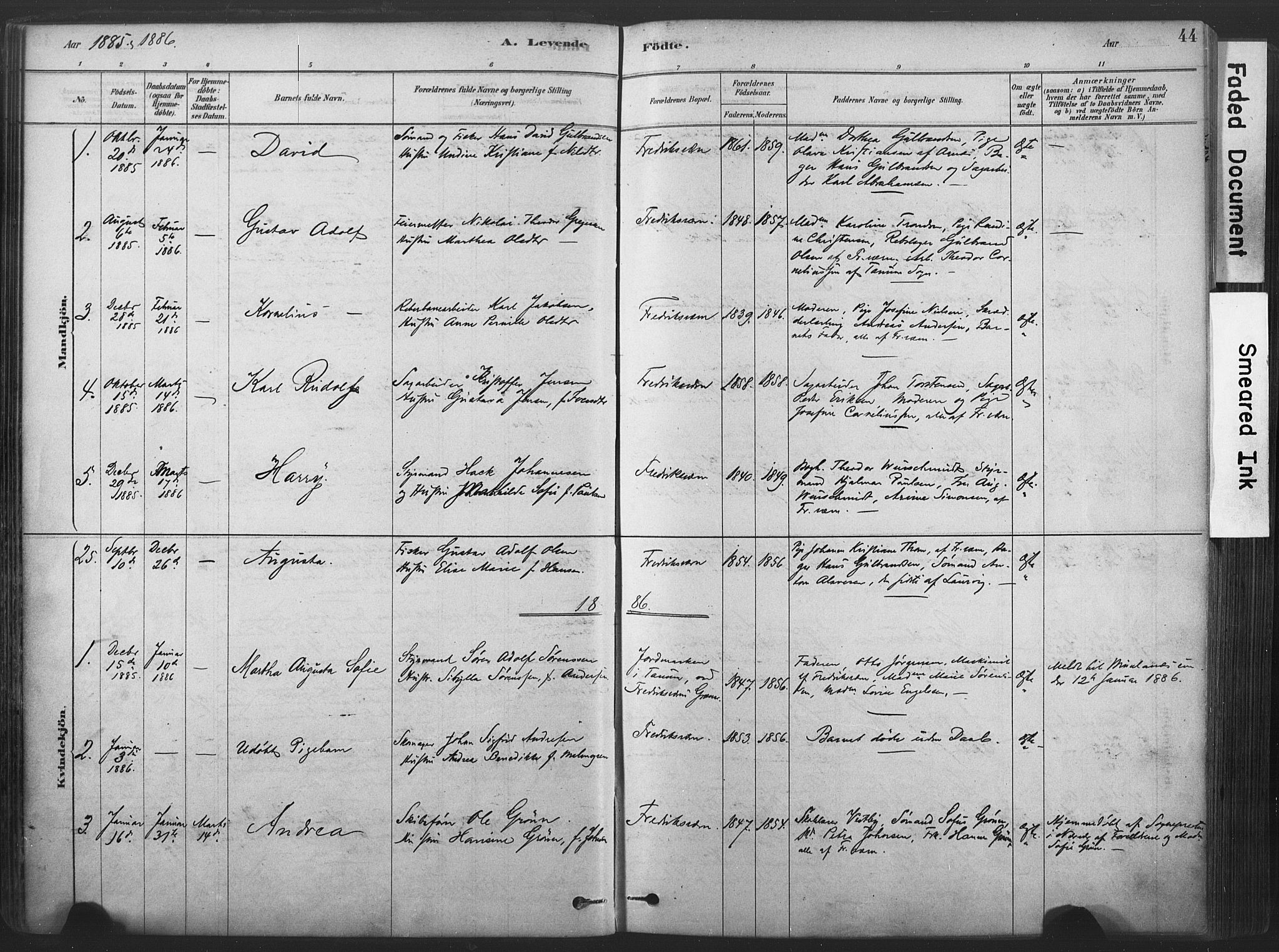 Stavern kirkebøker, SAKO/A-318/F/Fa/L0008: Parish register (official) no. 8, 1878-1905, p. 44