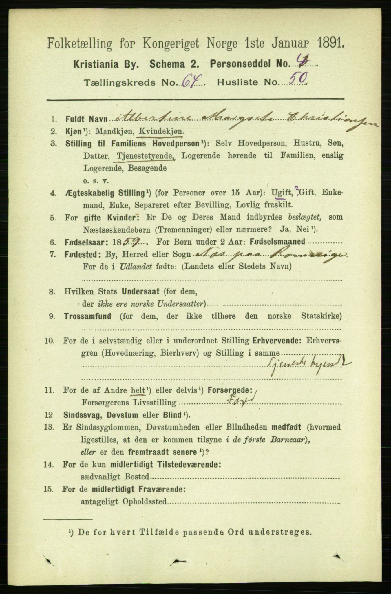 RA, 1891 census for 0301 Kristiania, 1891, p. 34807