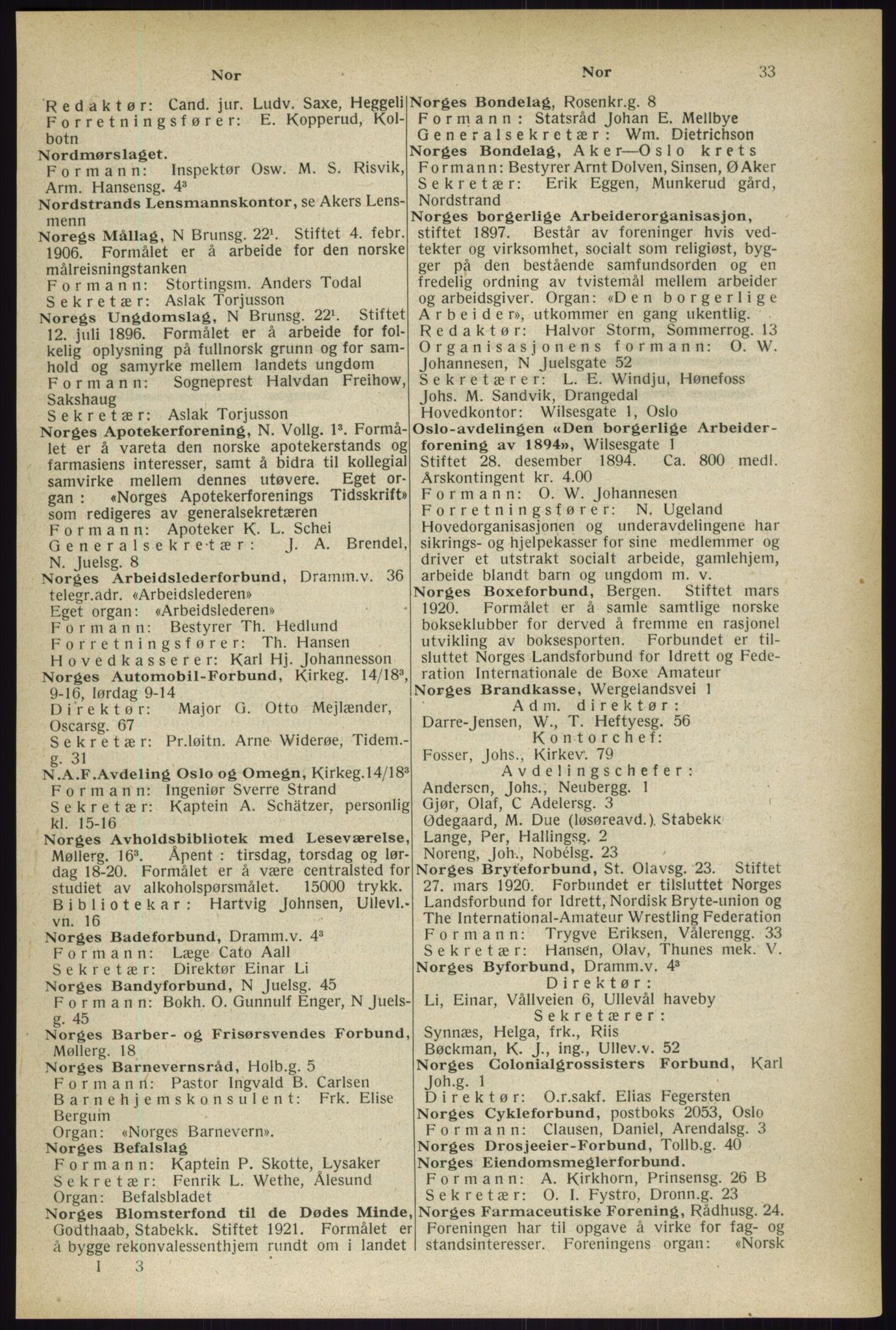 Kristiania/Oslo adressebok, PUBL/-, 1933, p. 33