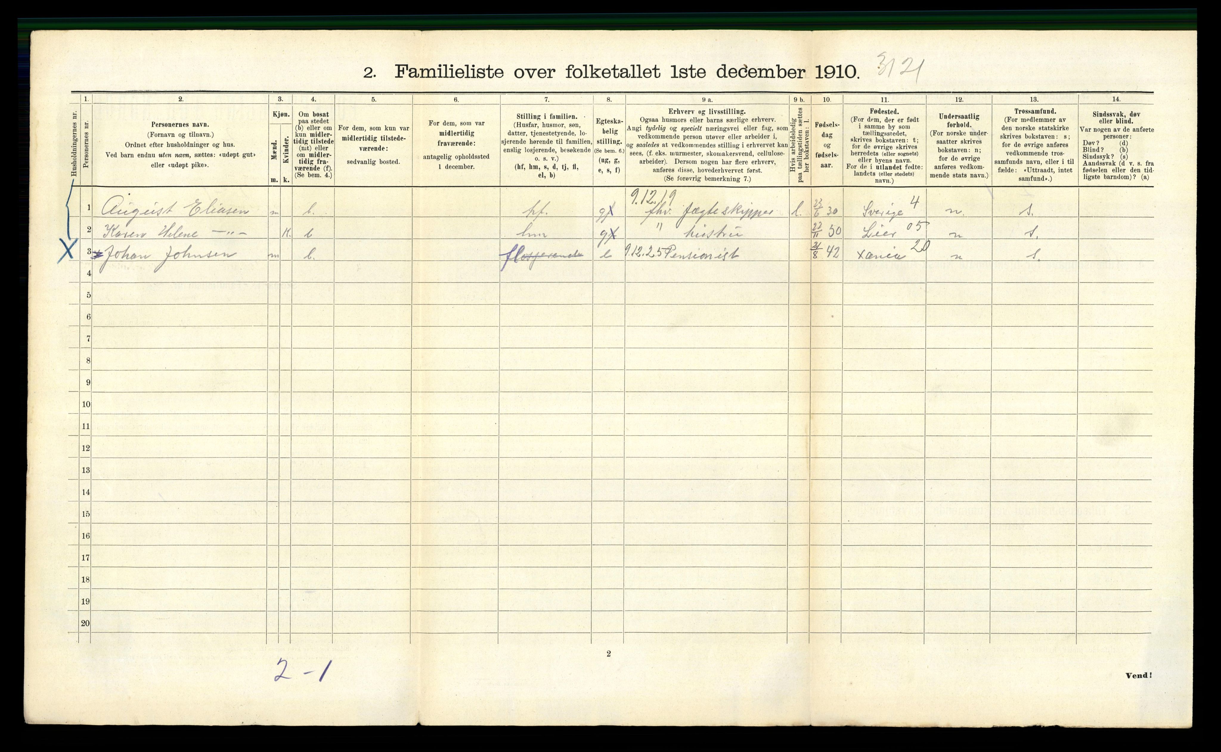 RA, 1910 census for Bergen, 1910, p. 18326