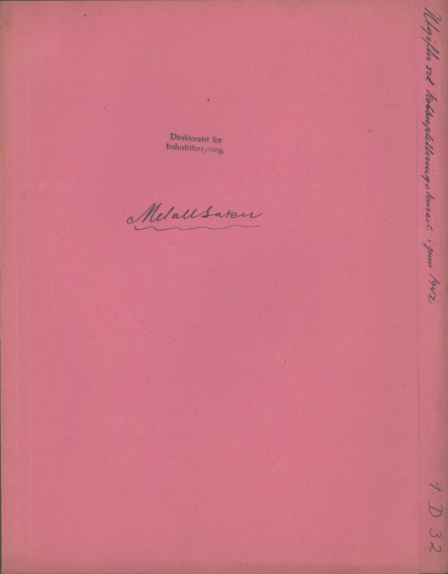 Direktoratet for industriforsyning, Sekretariatet, RA/S-4153/D/Df/L0055: 9. Metallkontoret, 1940-1945, p. 1855