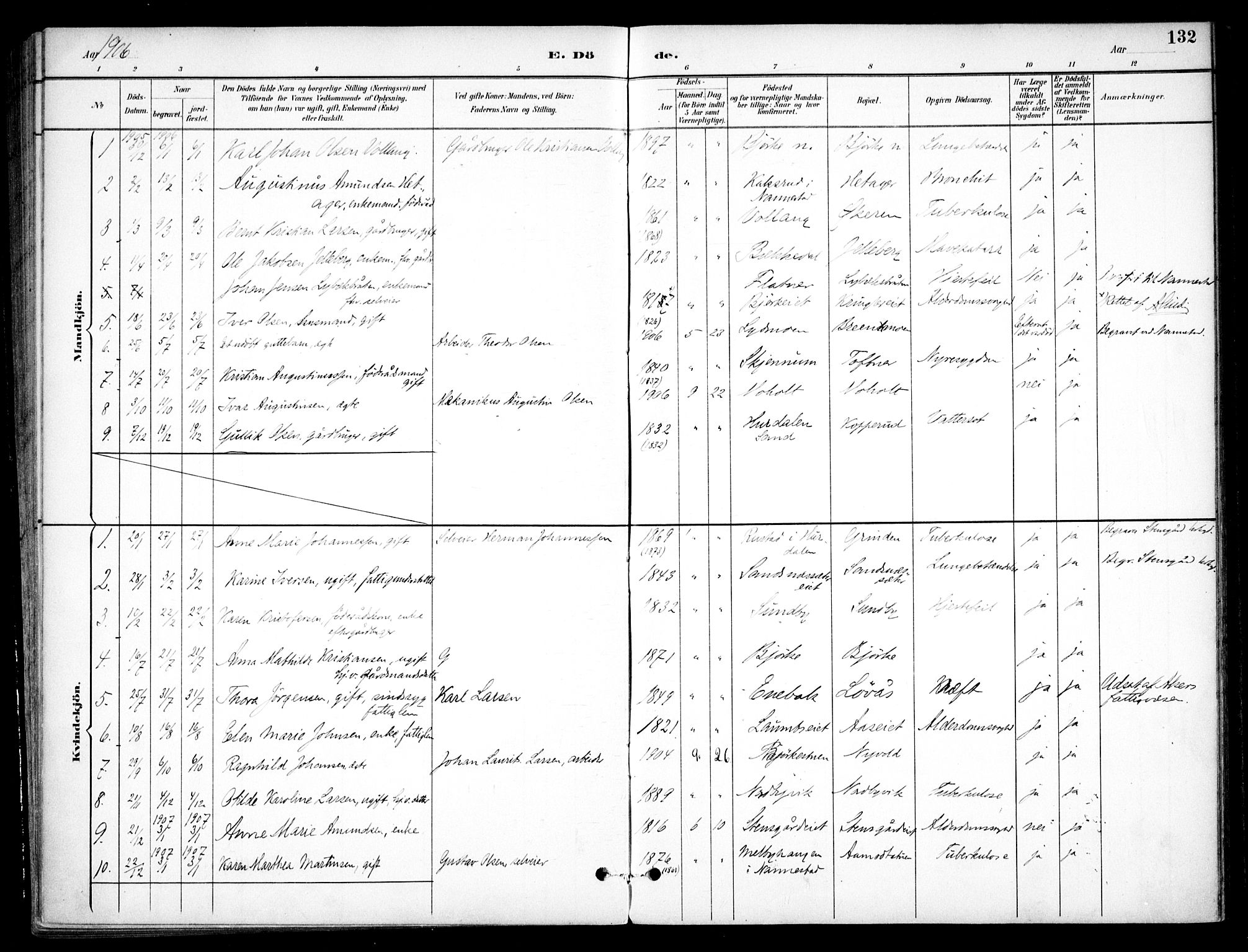 Nannestad prestekontor Kirkebøker, SAO/A-10414a/F/Fc/L0002: Parish register (official) no. III 2, 1893-1907, p. 132
