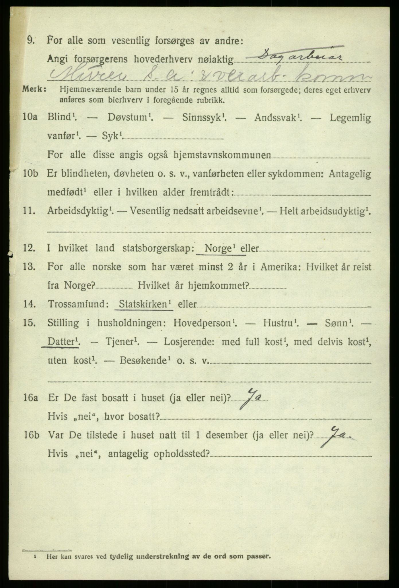 SAB, 1920 census for Kvam, 1920, p. 3776