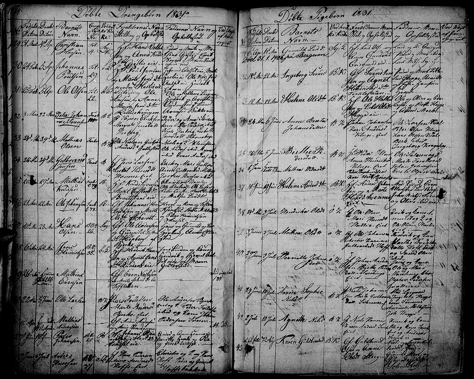 Biri prestekontor, AV/SAH-PREST-096/H/Ha/Haa/L0004: Parish register (official) no. 4, 1829-1842, p. 14