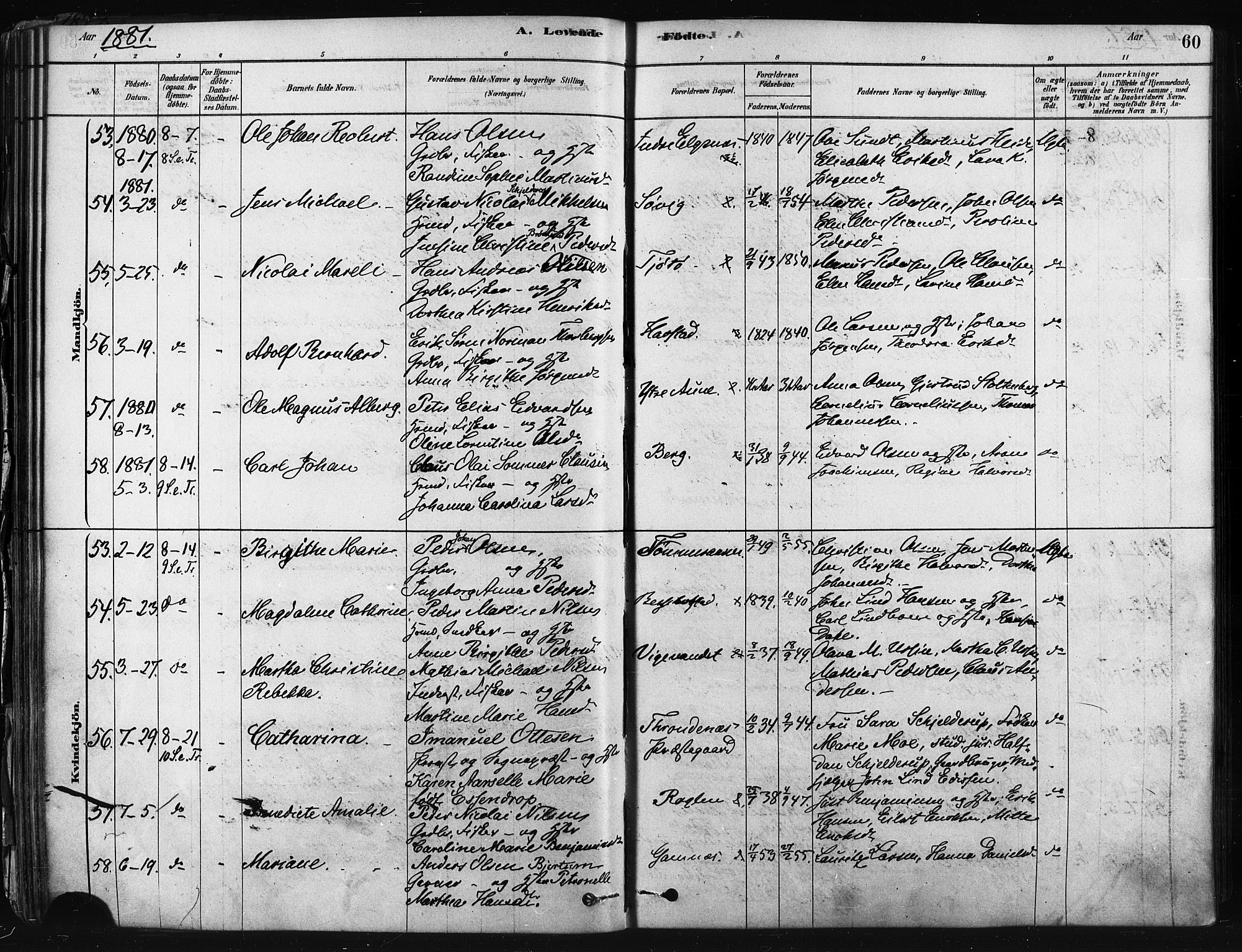 Trondenes sokneprestkontor, SATØ/S-1319/H/Ha/L0014kirke: Parish register (official) no. 14, 1878-1889, p. 60