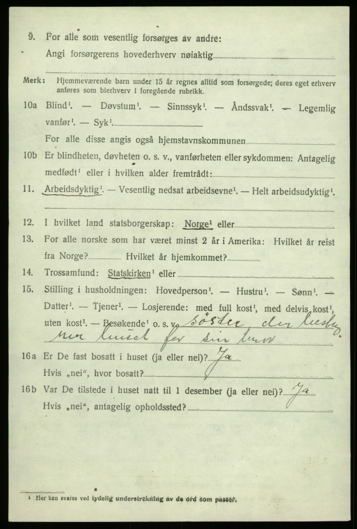 SAB, 1920 census for Sogndal, 1920, p. 5790