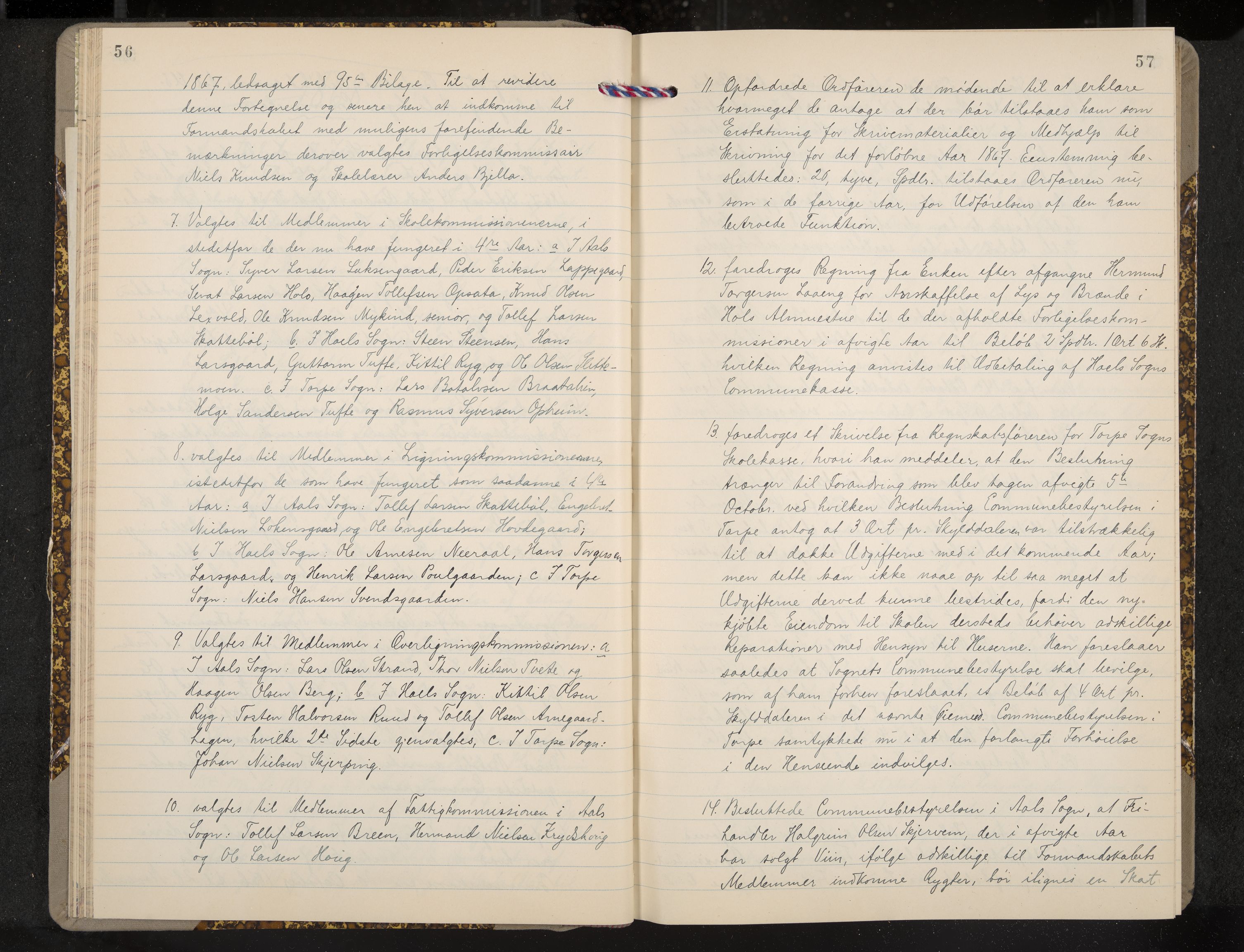 Ål formannskap og sentraladministrasjon, IKAK/0619021/A/Aa/L0003: Utskrift av møtebok, 1864-1880, p. 56-57