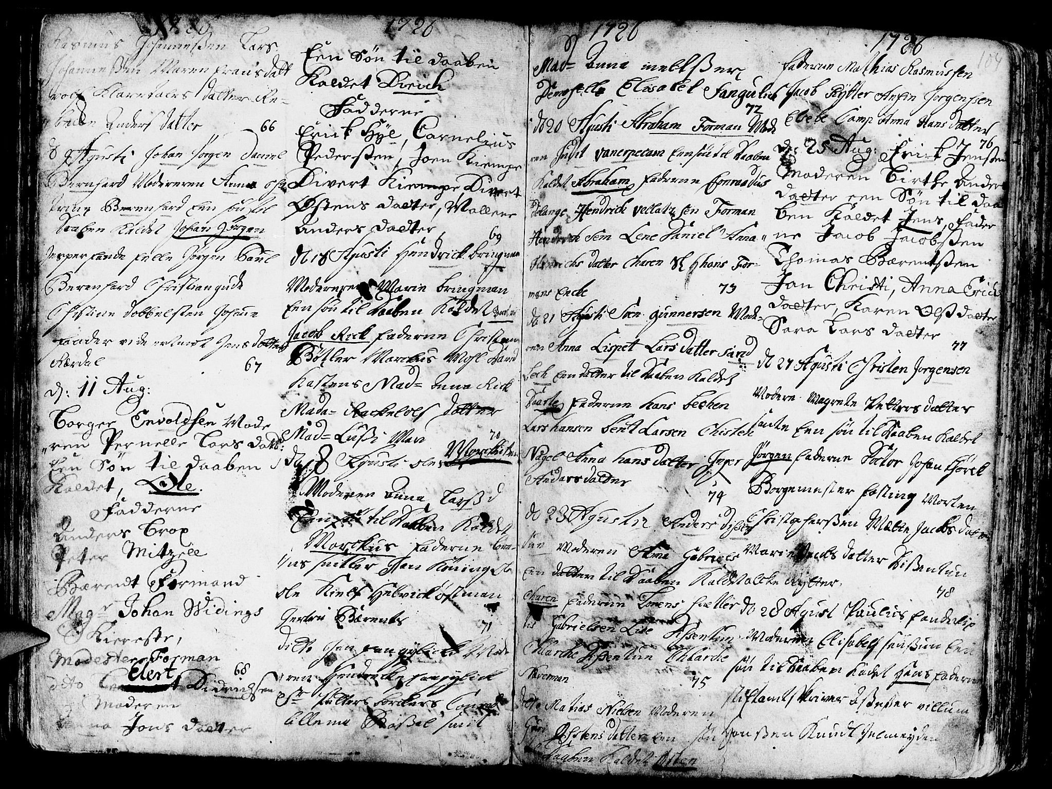 Nykirken Sokneprestembete, AV/SAB-A-77101/H/Haa/L0003: Parish register (official) no. A 3, 1717-1764, p. 104